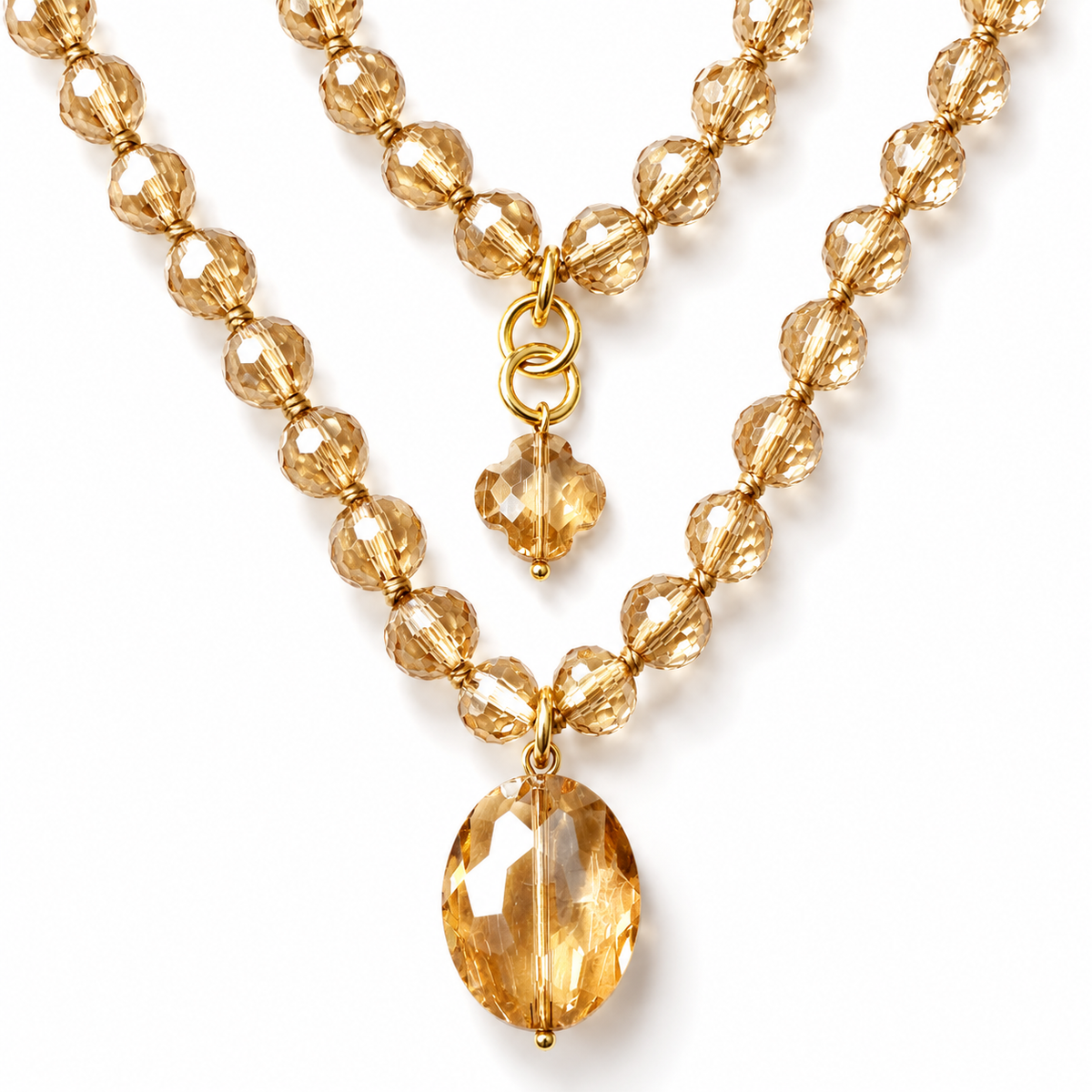 Crystal Disco Ball Layering Necklace