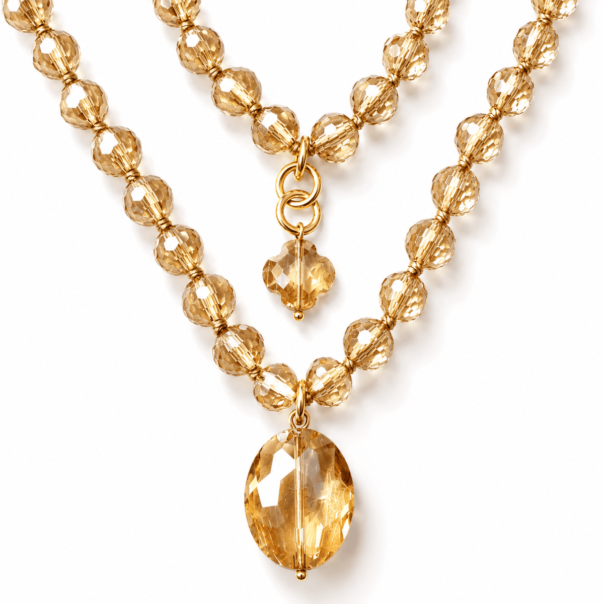 Crystal Disco Ball Layering Necklace