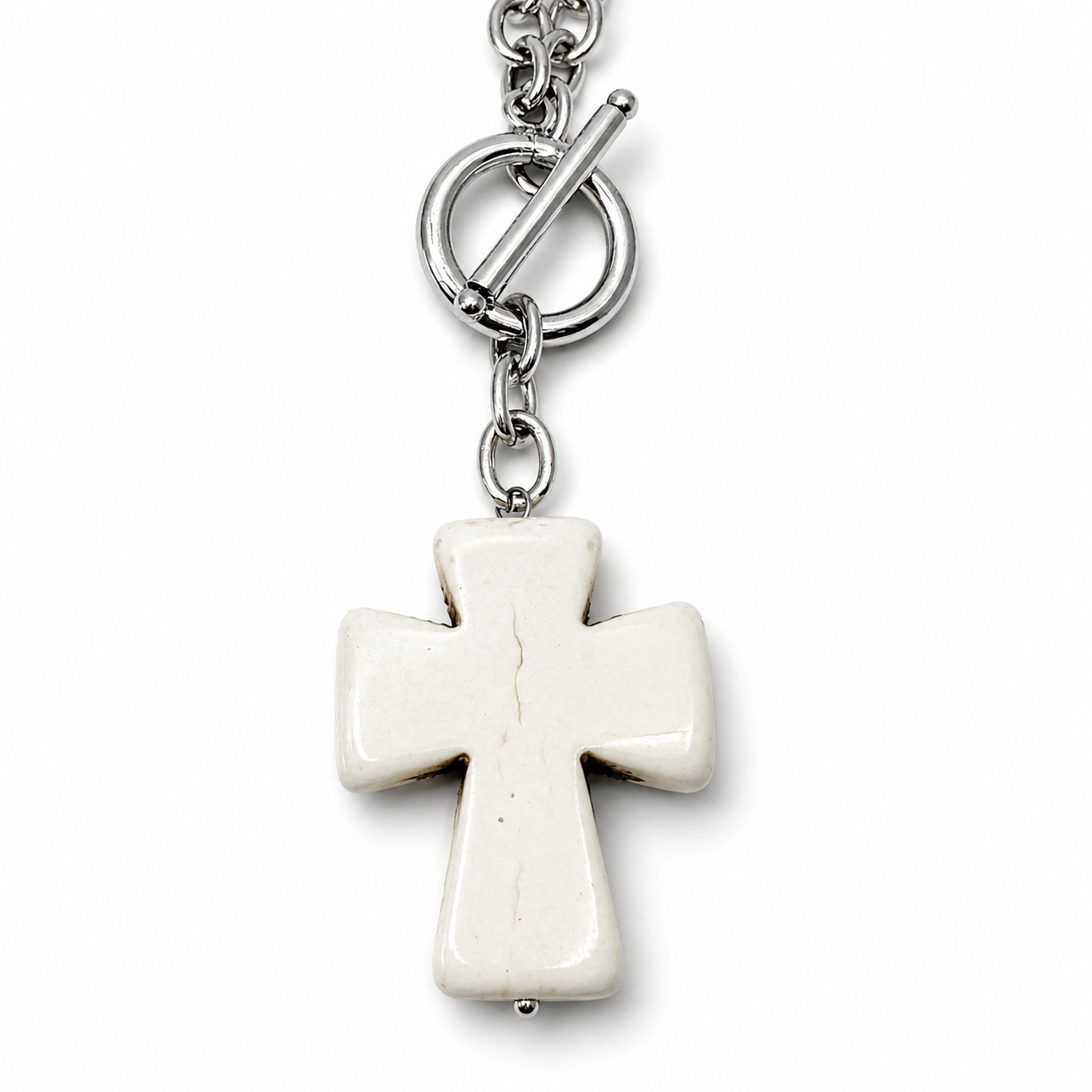 Howlite Cross Choker Necklace