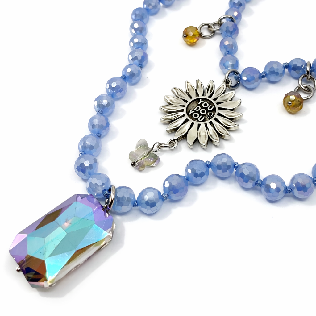 You Do You Sunflower Crystal Beaded Necklace