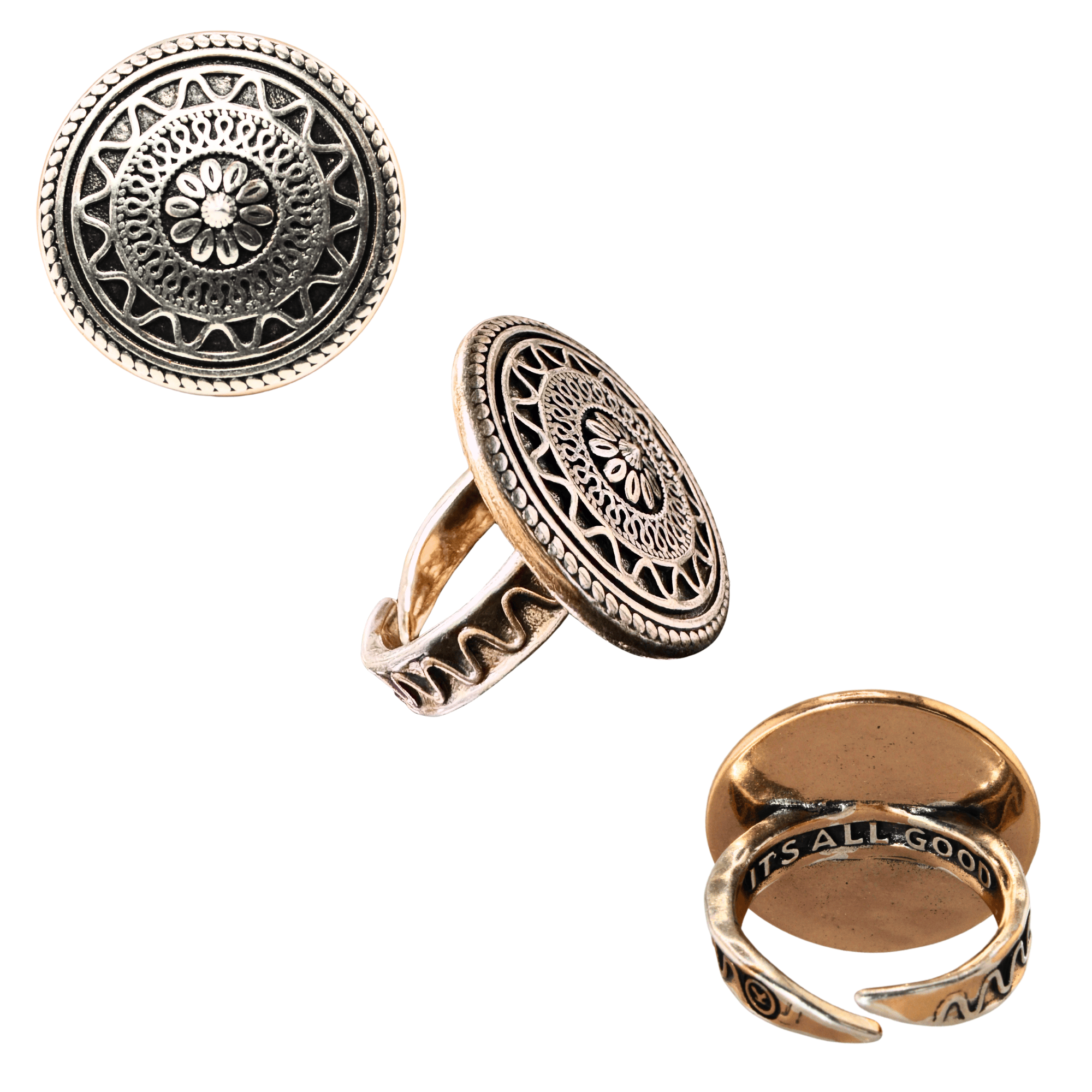 It's All Good Mandala Inspire Adjustable Ring