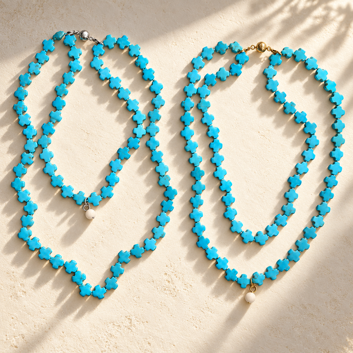 Blue Howlite Beaded Layering Necklace