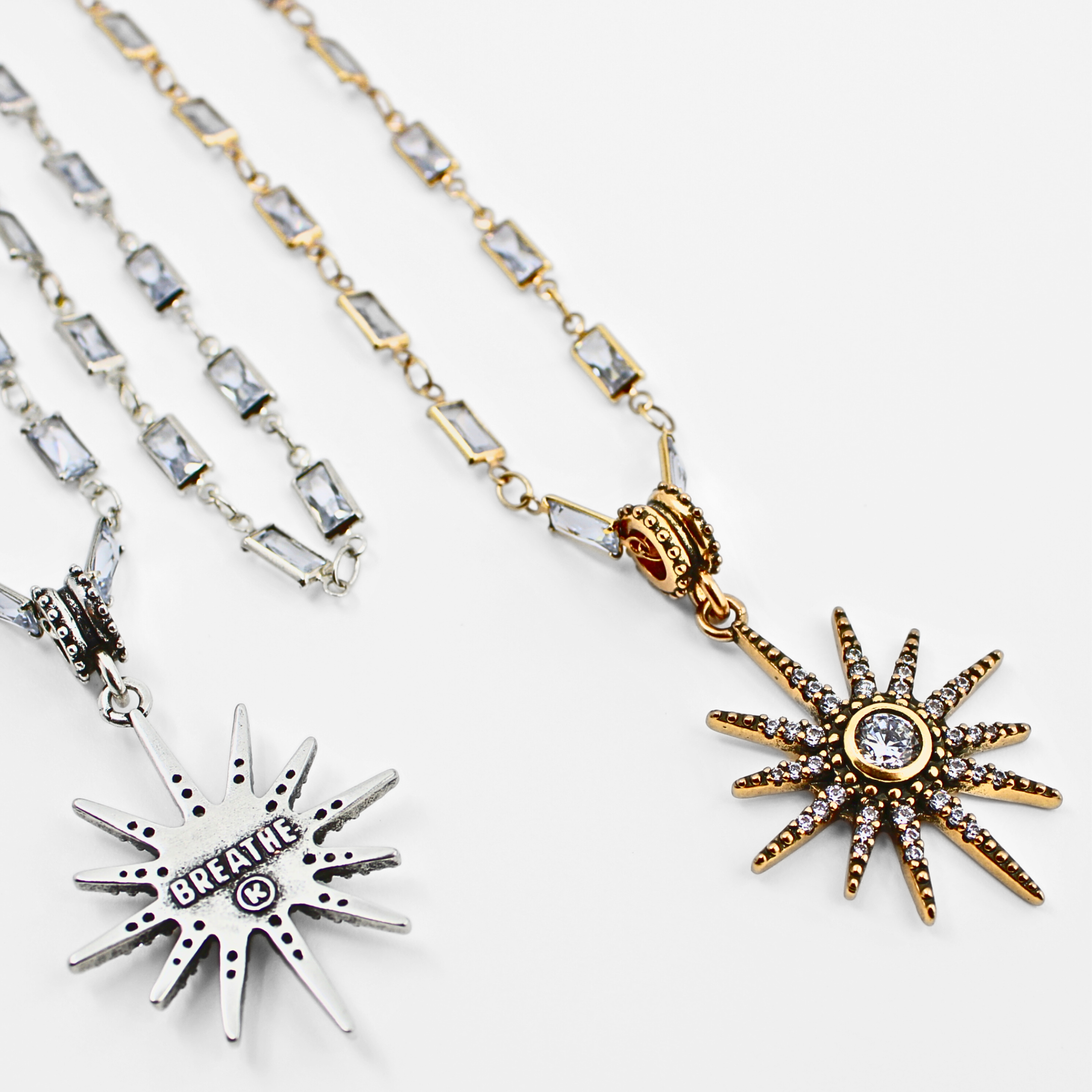 Breathe Crystal Starburst Chain Necklace