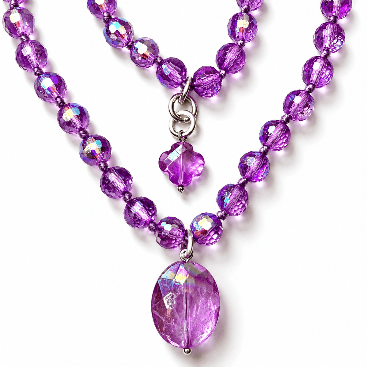 Crystal Disco Ball Layering Necklace