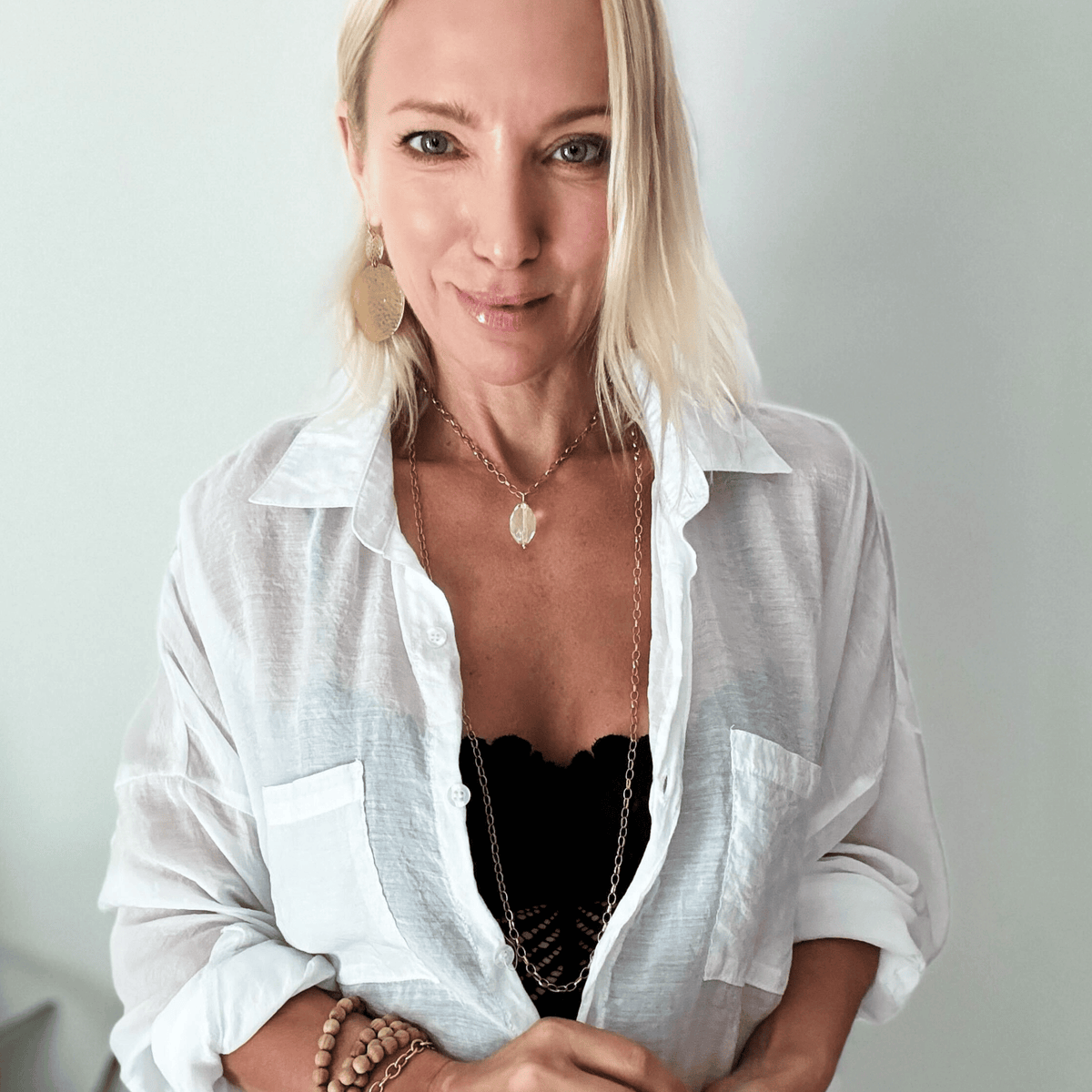 Crystal Quartz Layering Chain Necklace