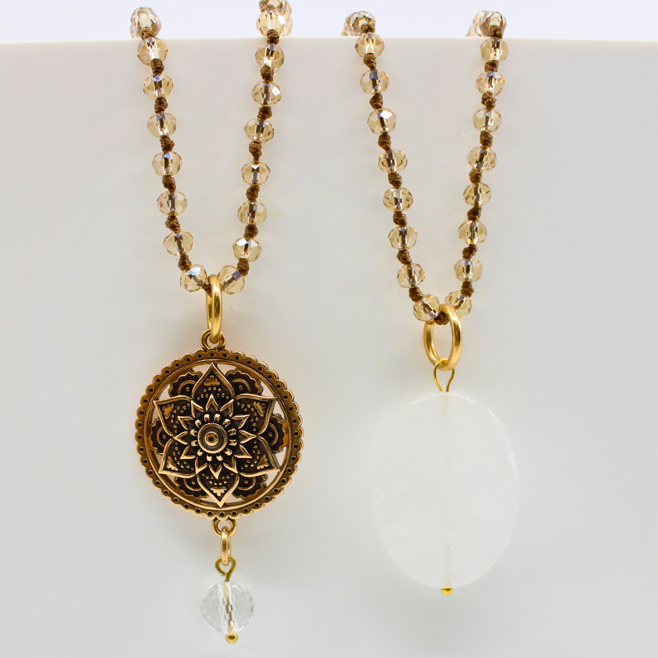 Grateful Thankful Blessed Mandala Bloom Original Necklace