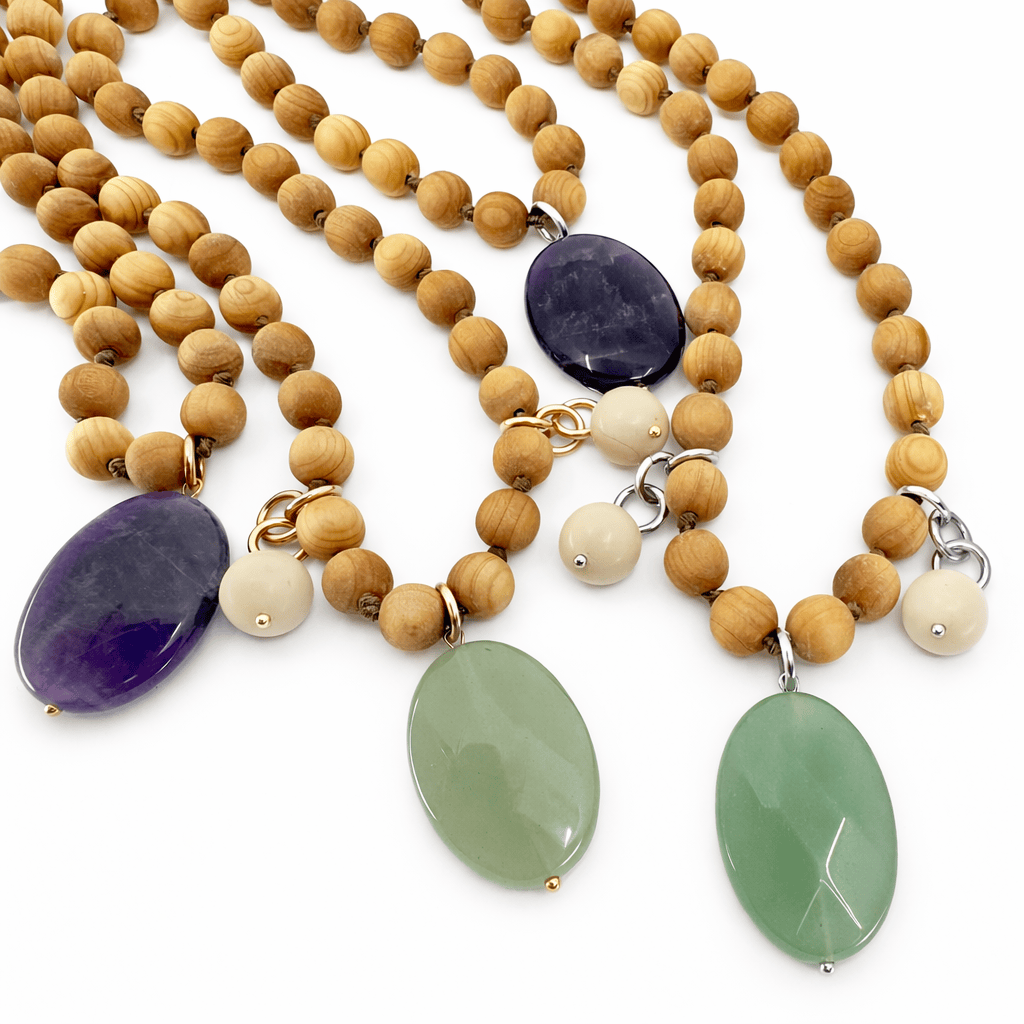 Natural Wood Layering Necklace