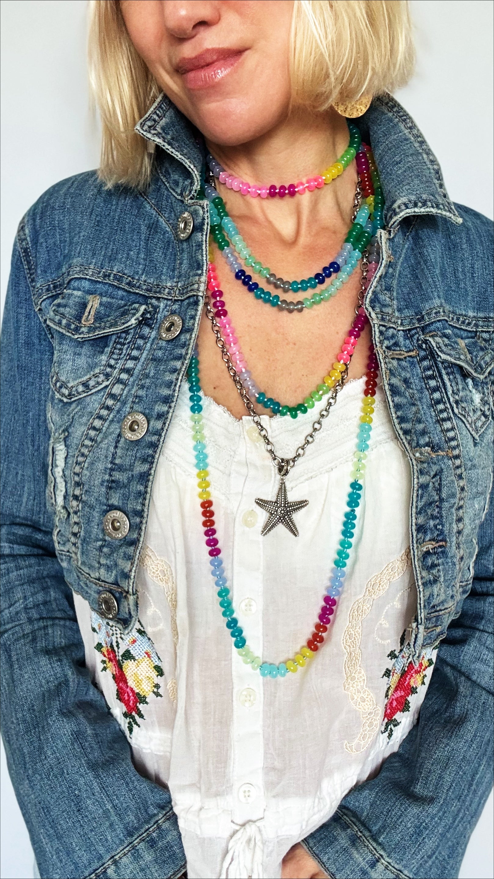 Live Colorfully Beaded Multicolored Layering Necklace