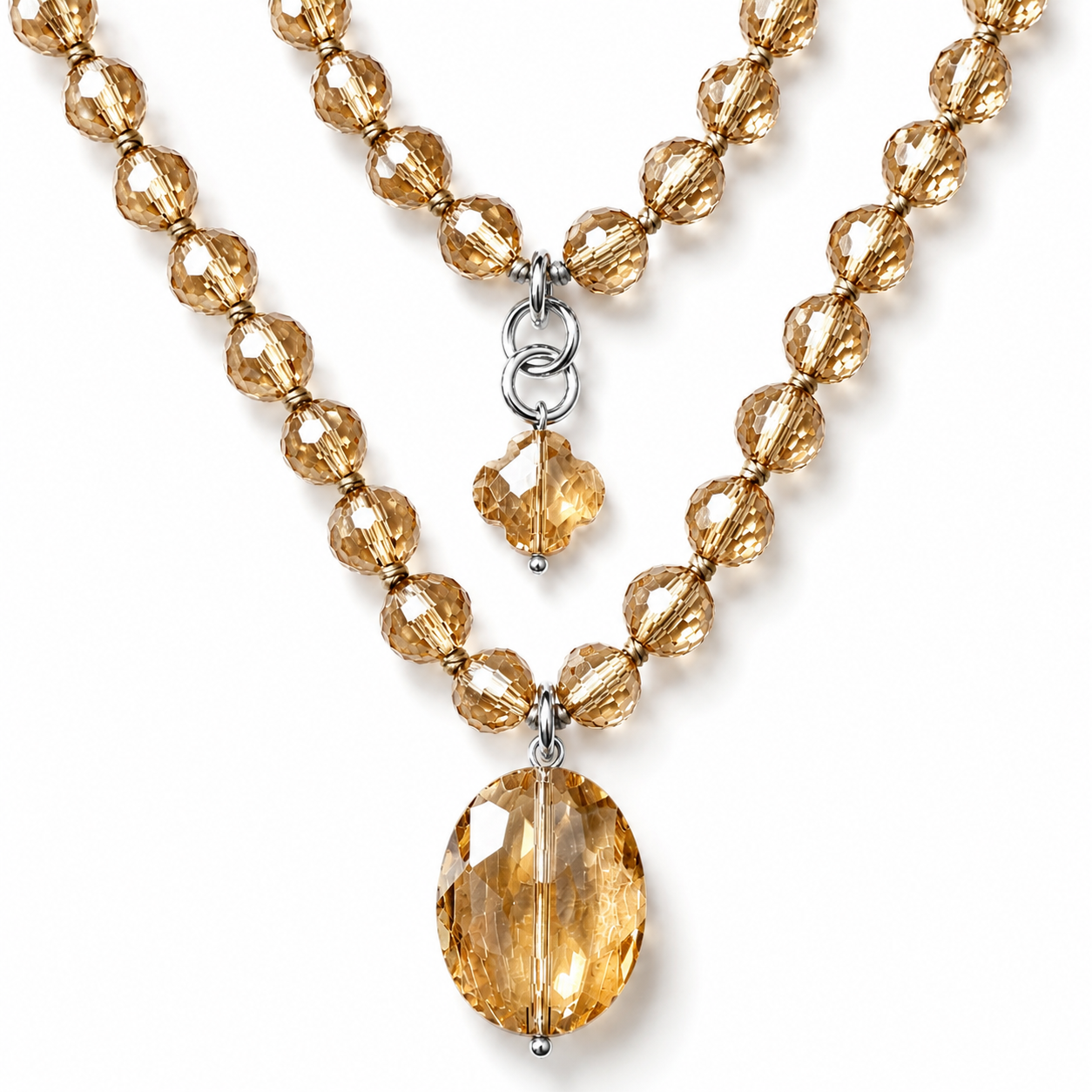 Crystal Disco Ball Layering Necklace