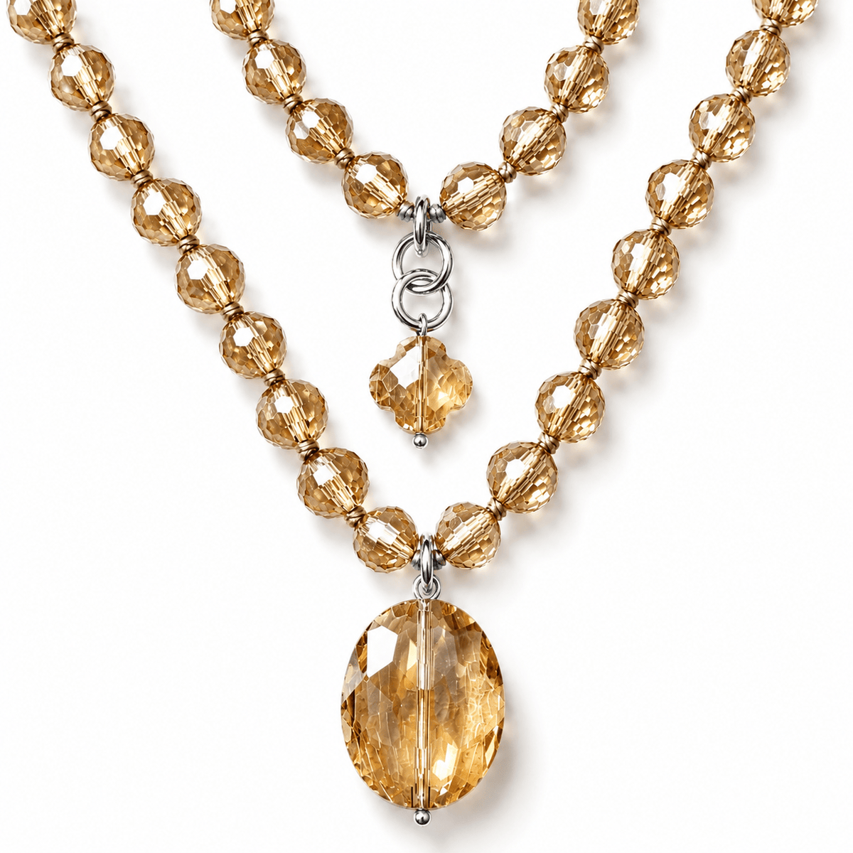 Crystal Disco Ball Layering Necklace