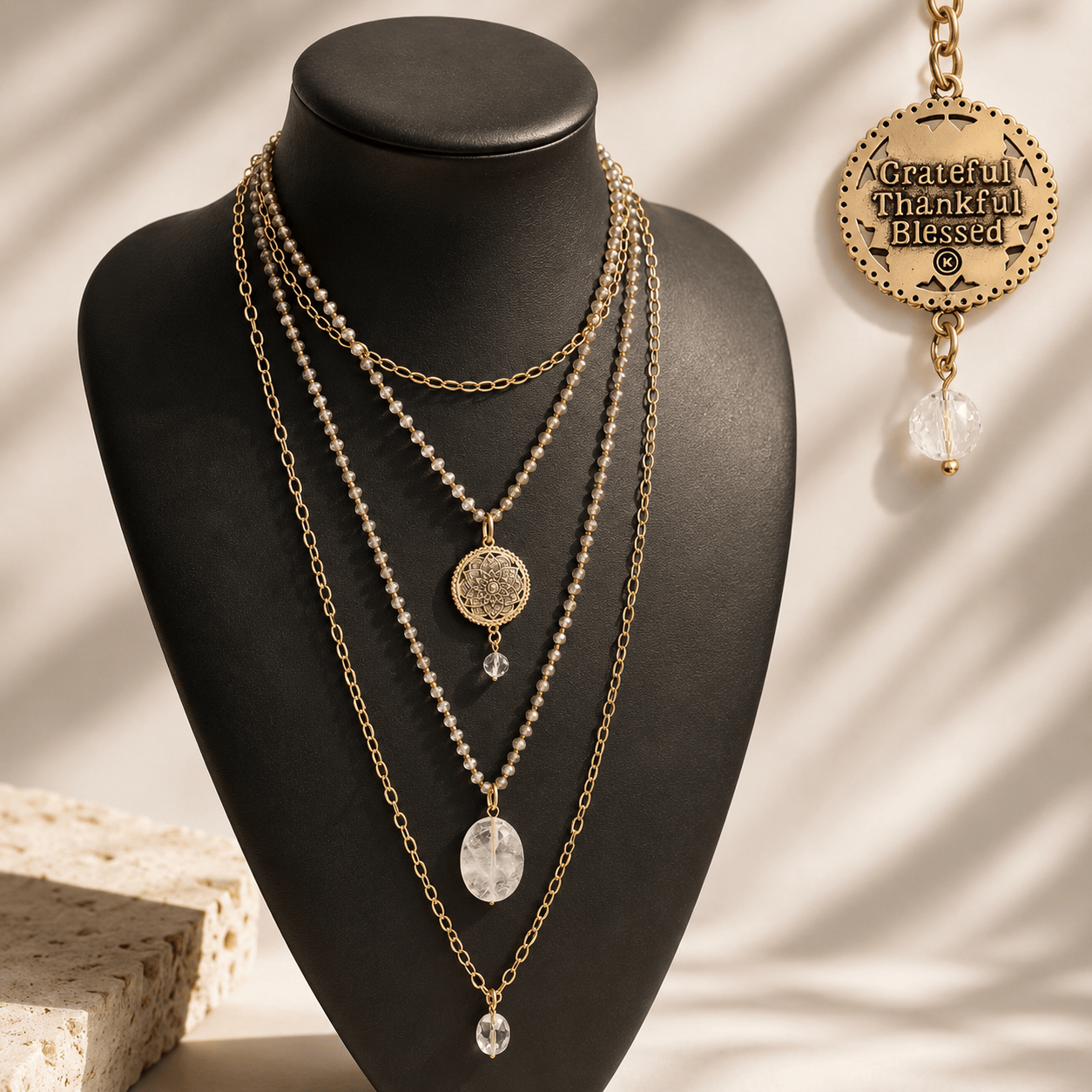 Grateful Thankful Blessed Mandala Layering Set