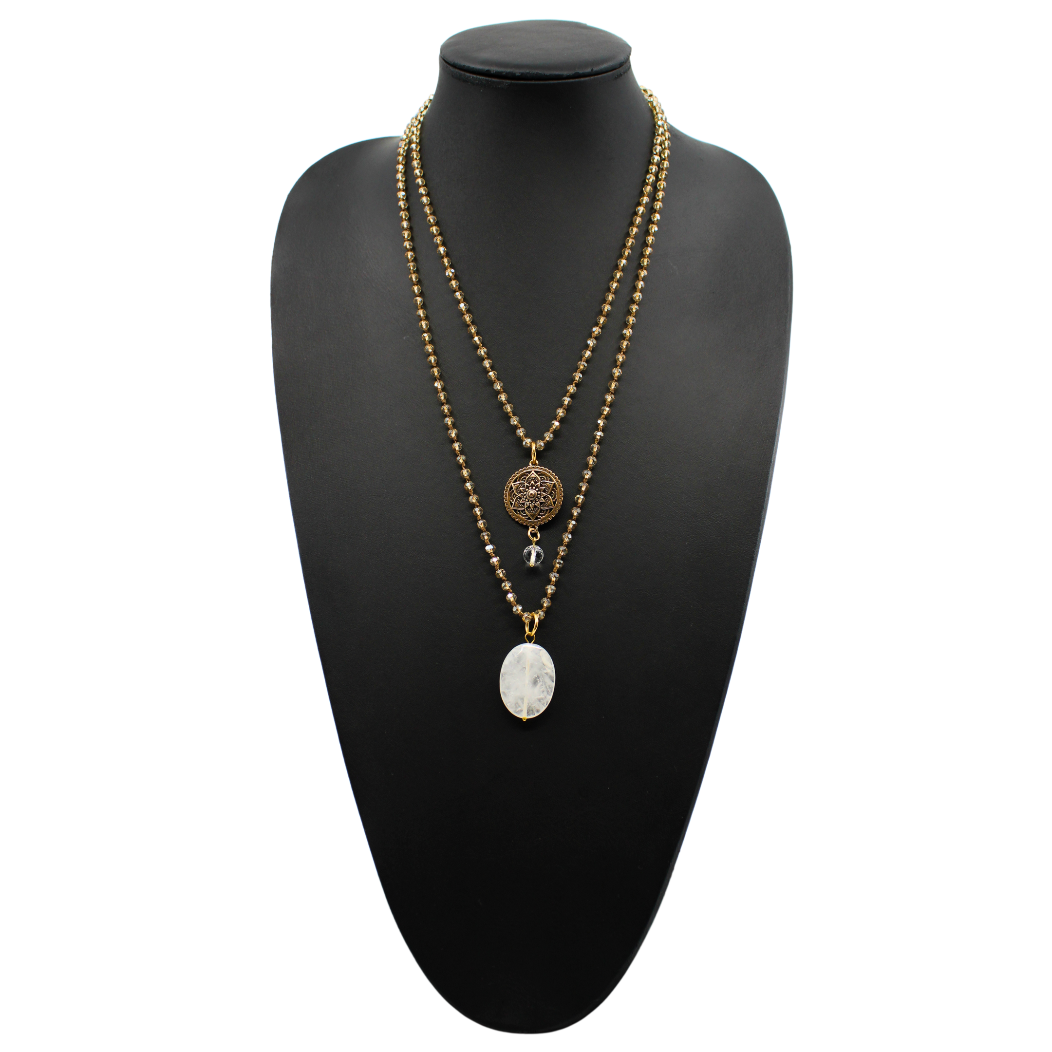 Grateful Thankful Blessed Mandala Bloom Original Necklace