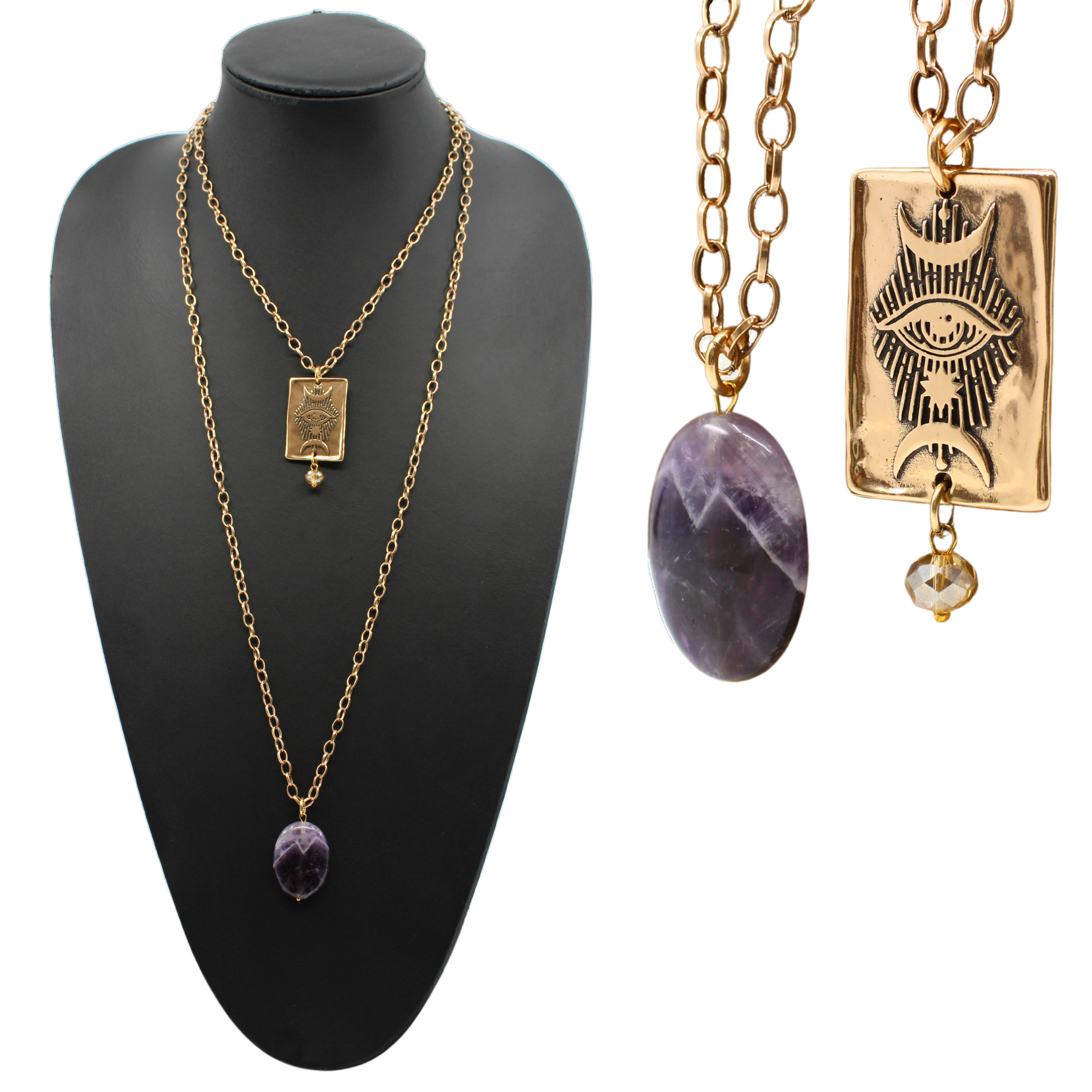 I Am Divinely Guided Triple Moon Original Necklace