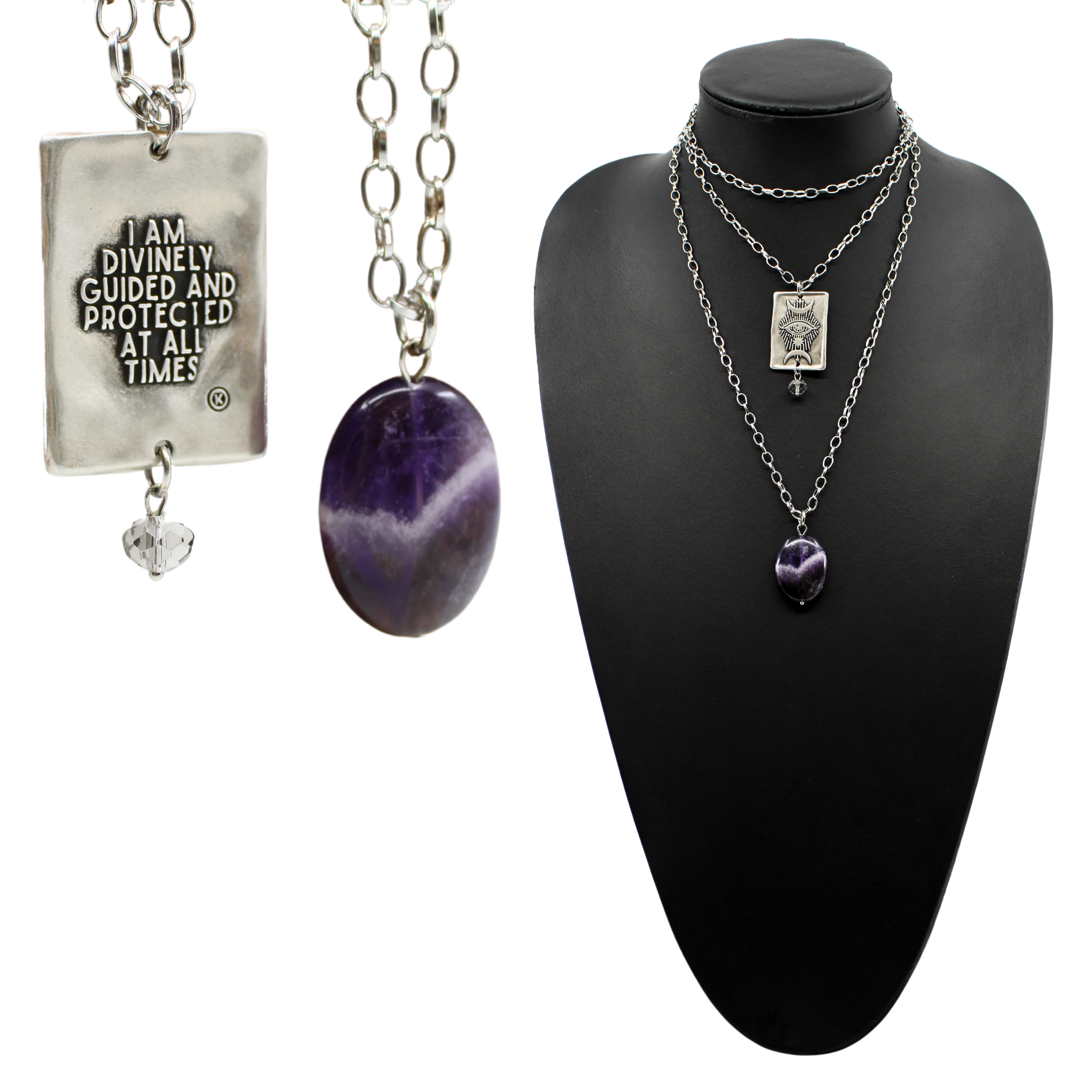 I Am Divinely Guided Triple Moon Original Necklace