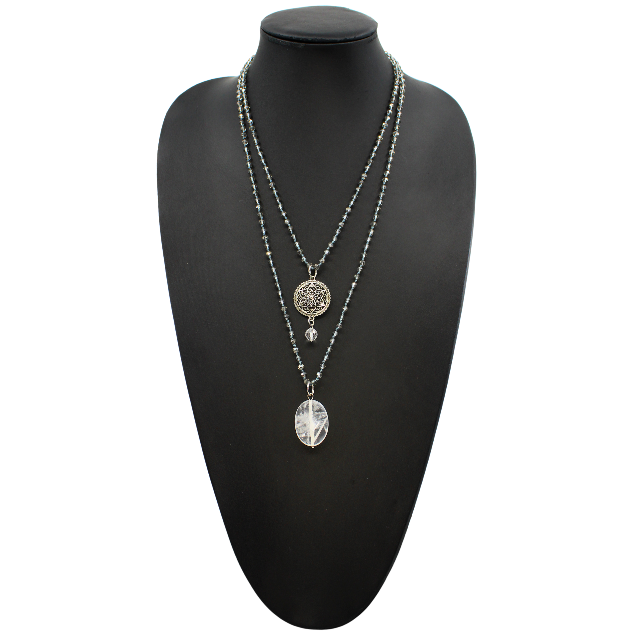 Grateful Thankful Blessed Mandala Bloom Original Necklace