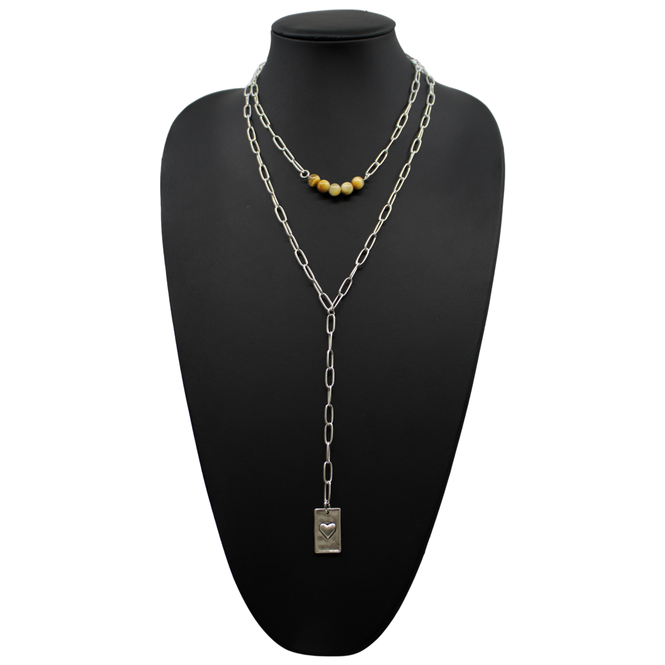 Choose Your Message Heart Lariat Necklace