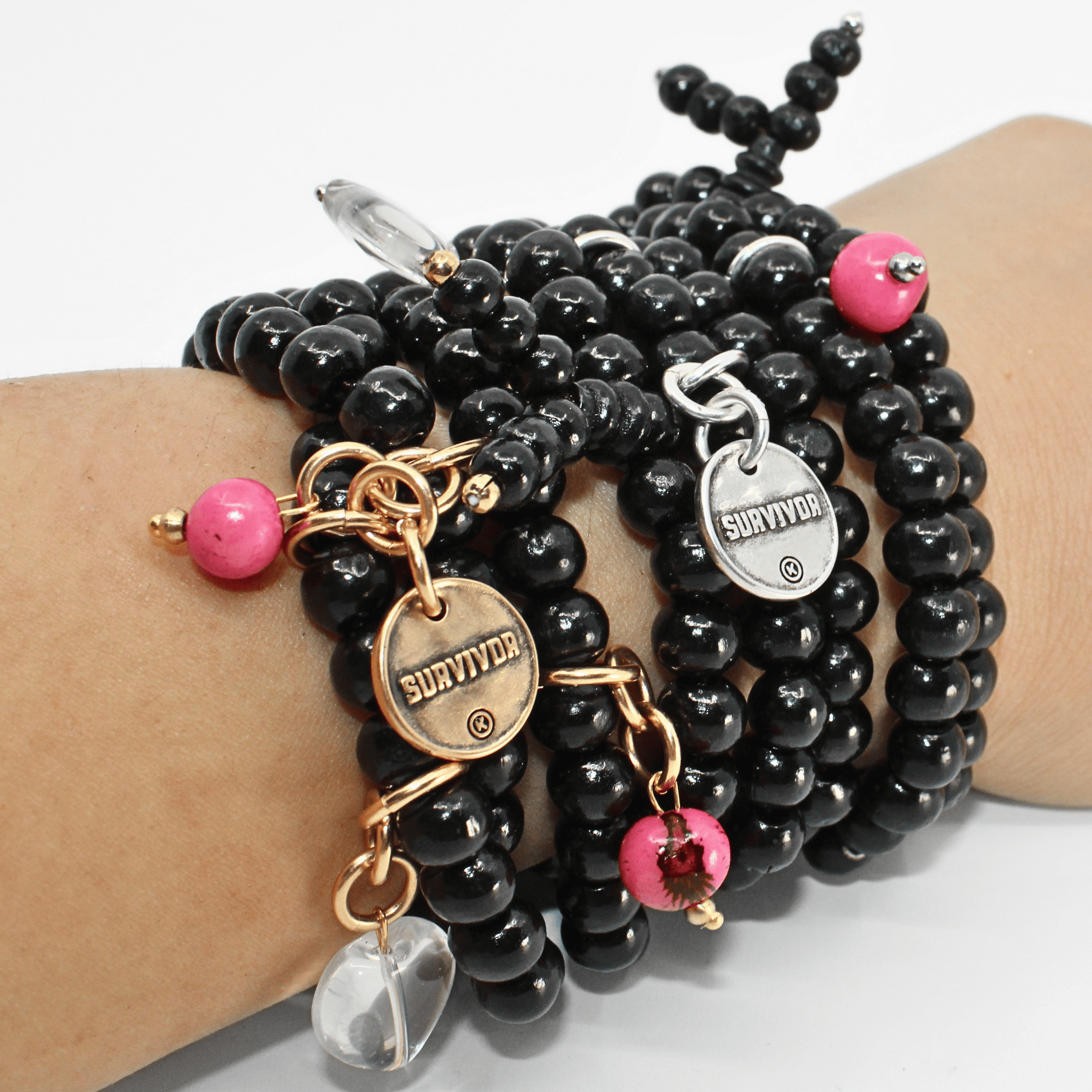 Survivor Heart Wood Boho Wrap Bracelet/Necklace