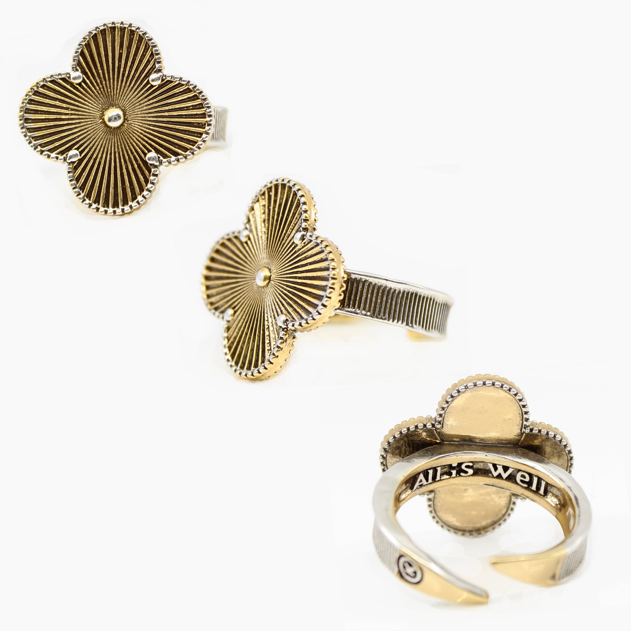 All Is Well Clover Adjustable Ring