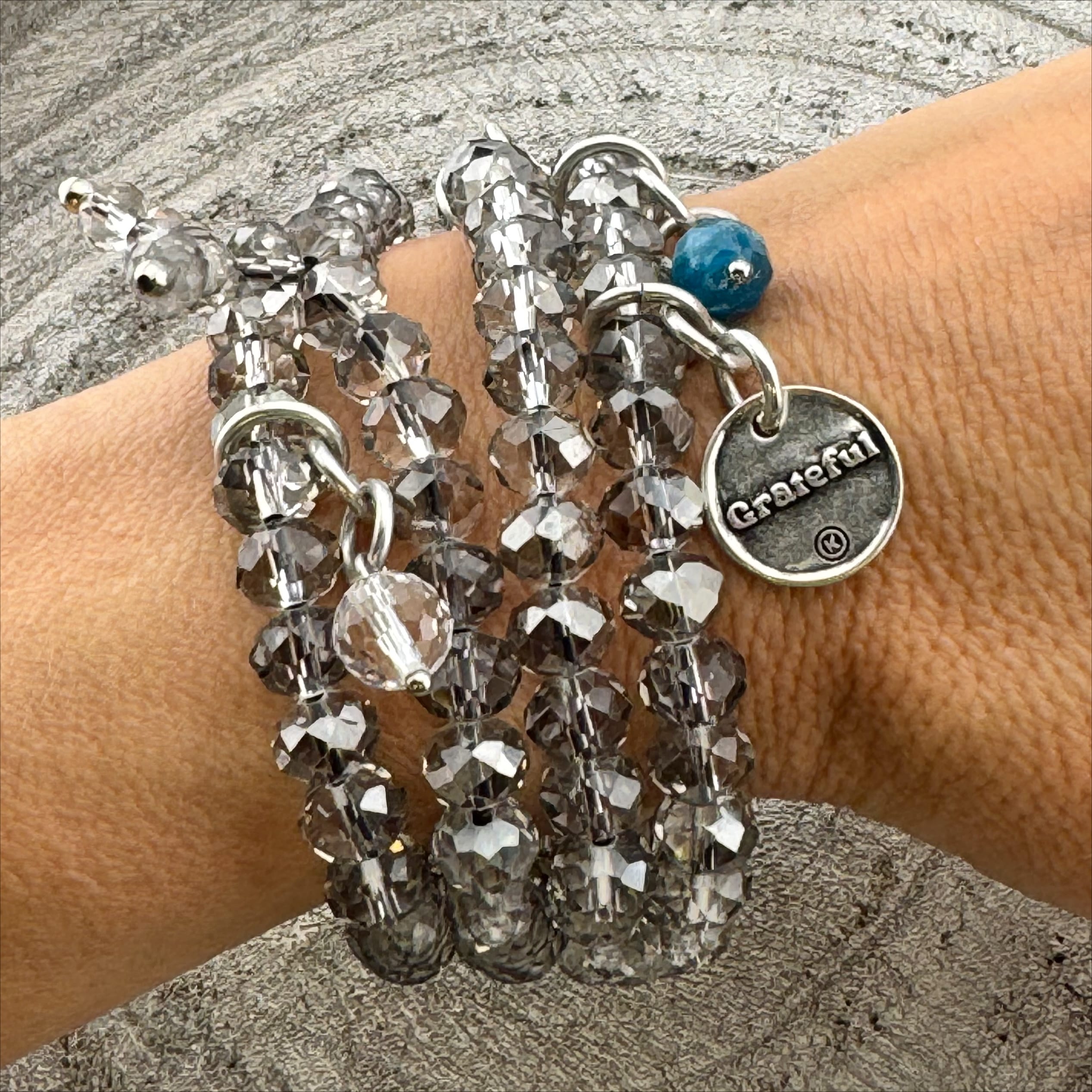 Grateful Crystal Boho Wrap Bracelet/Necklace