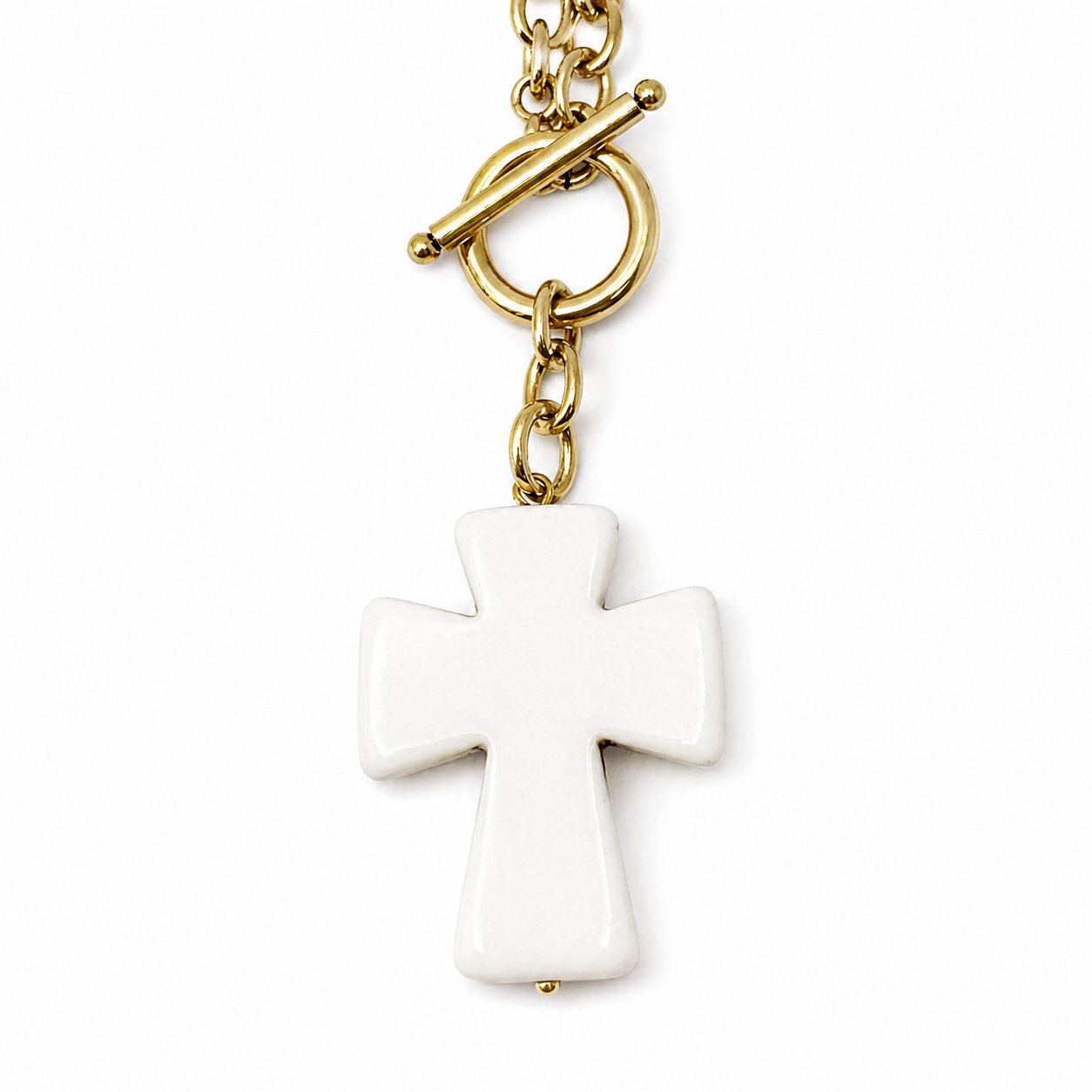Howlite Cross Choker Necklace