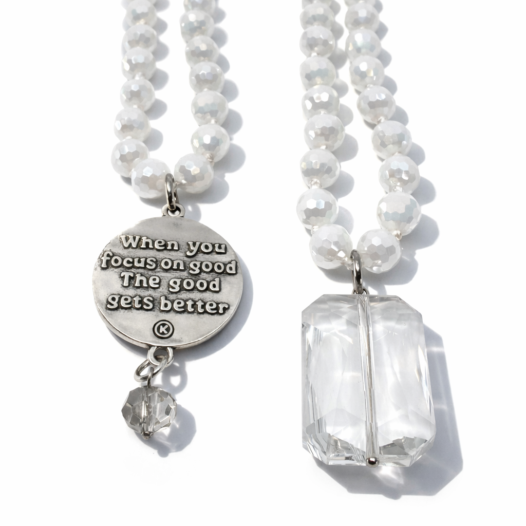 When You Focus on the Good Mandala Crystal Necklace