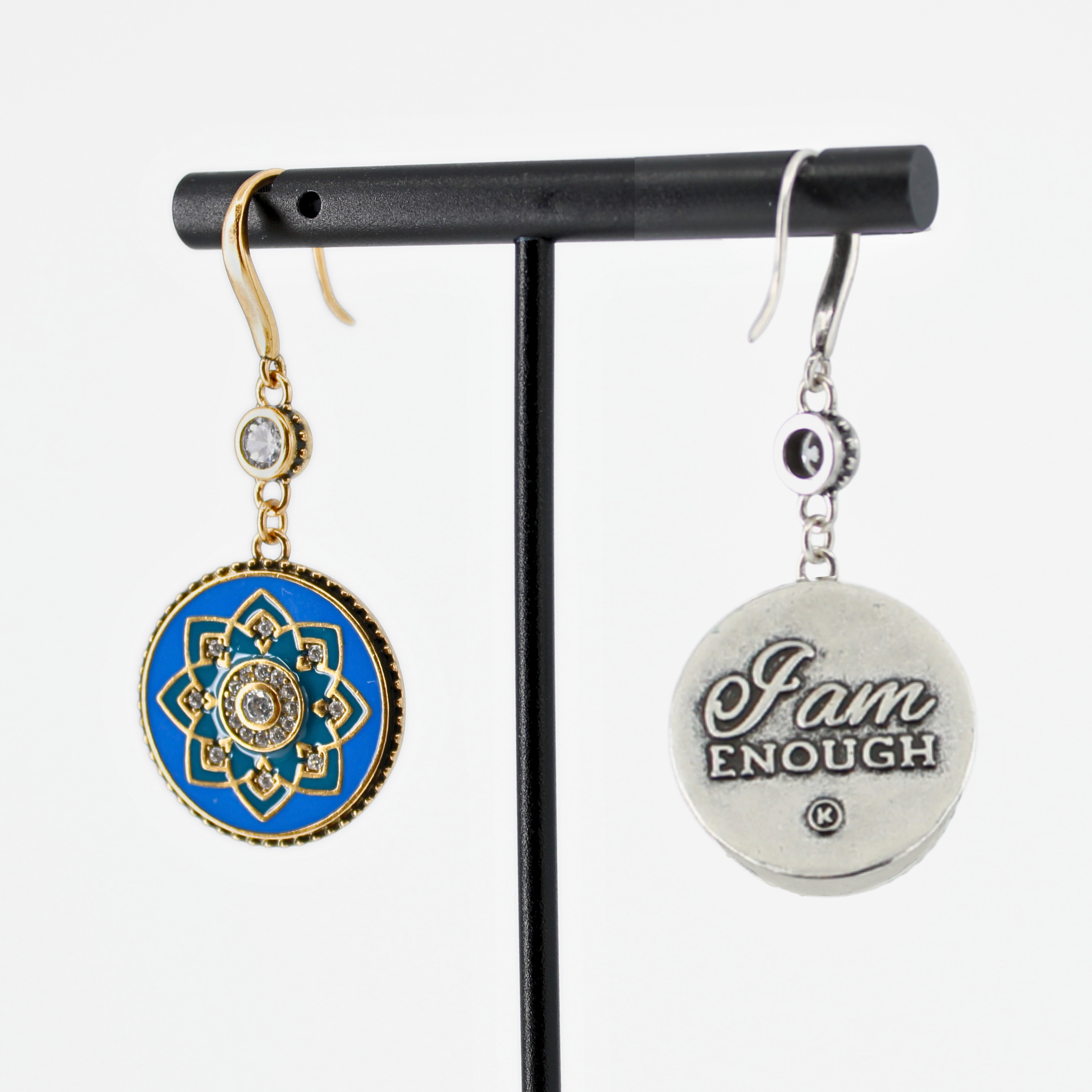 I Am Enough Mandala Drop Earrings