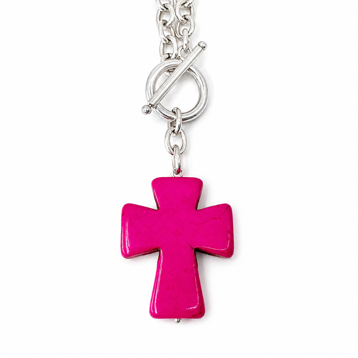Howlite Cross Choker Necklace