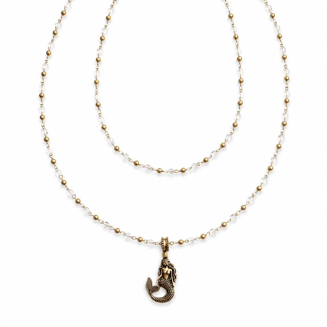 The Best Is Yet To Come Mermaid Crystal Dainty Necklace