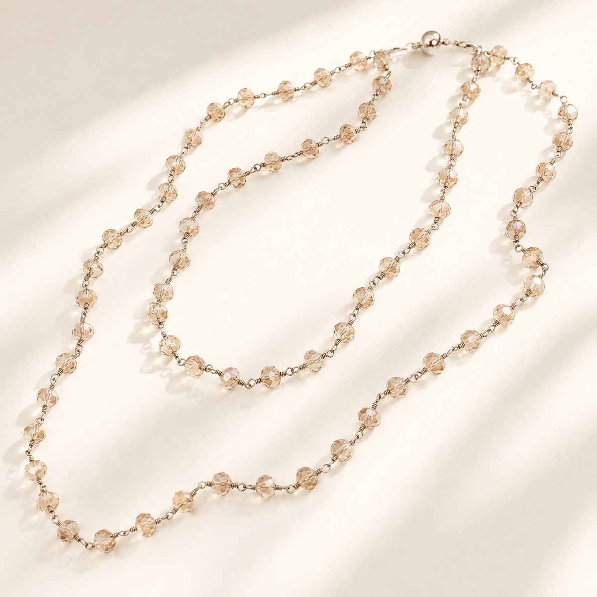 Crystal Rosary Layering Necklace