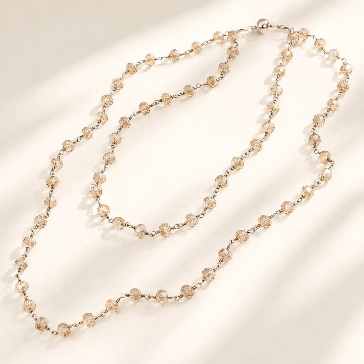 Crystal Rosary Layering Necklace