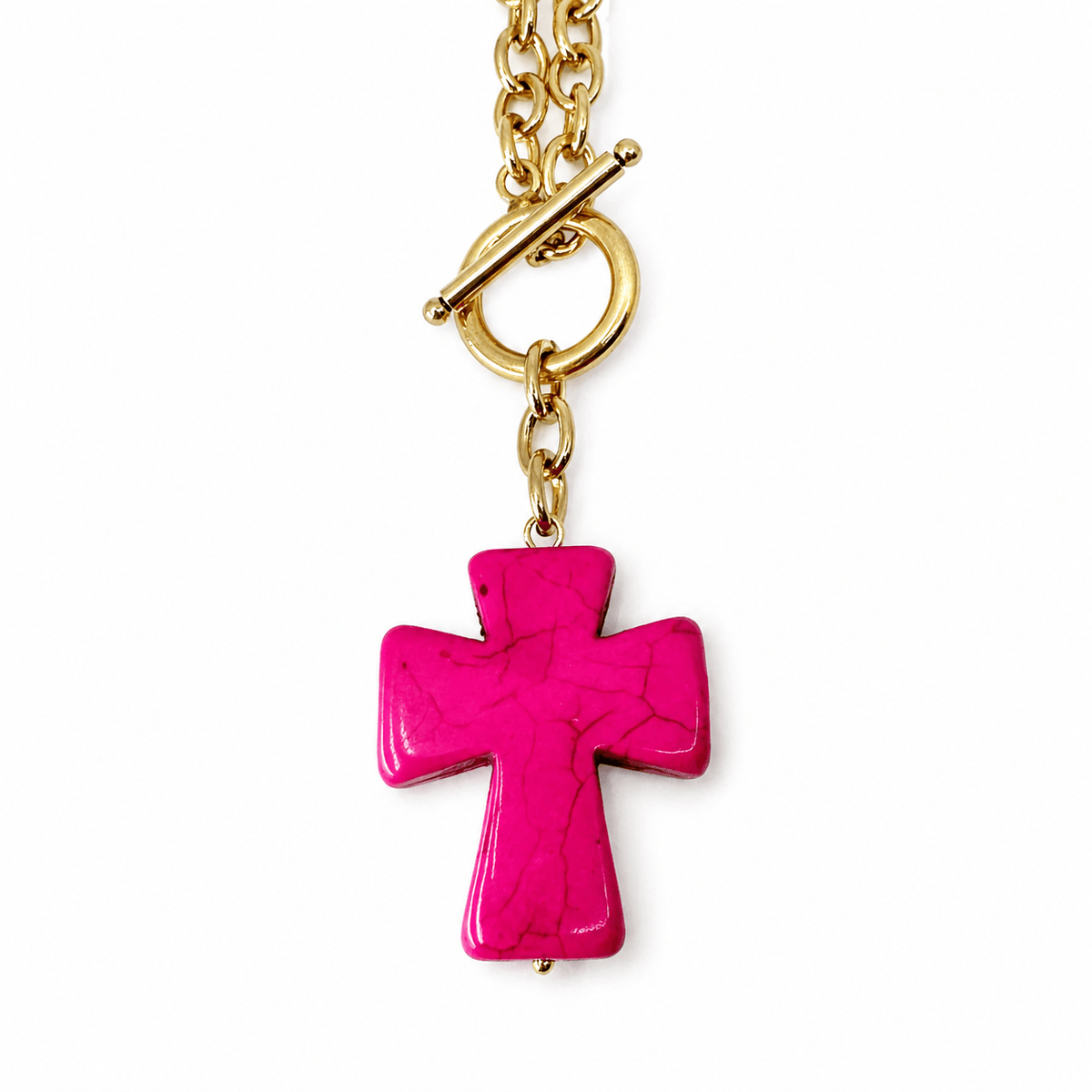 Howlite Cross Choker Necklace