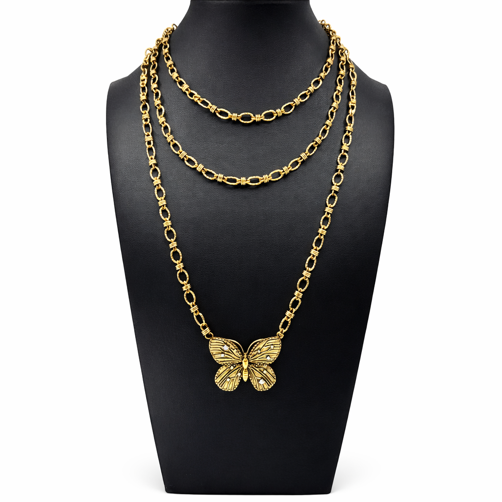 Be Grateful Loving Present Butterfly Chain Necklace