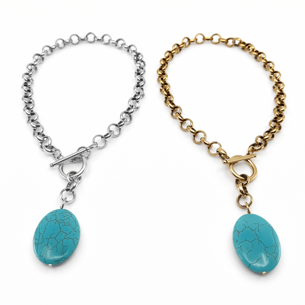 Blue Howlite Chunky Choker Necklace