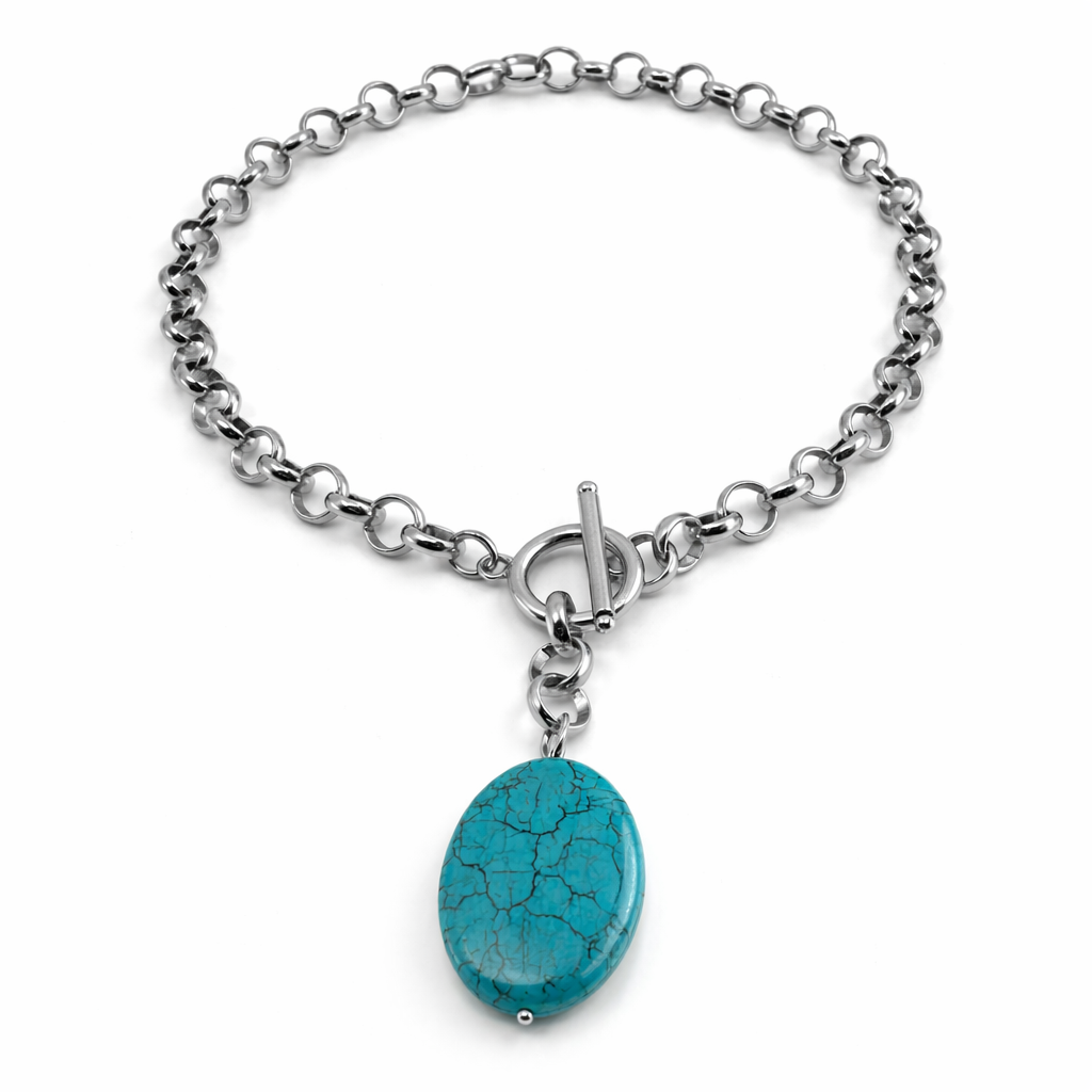 Blue Howlite Chunky Choker Necklace