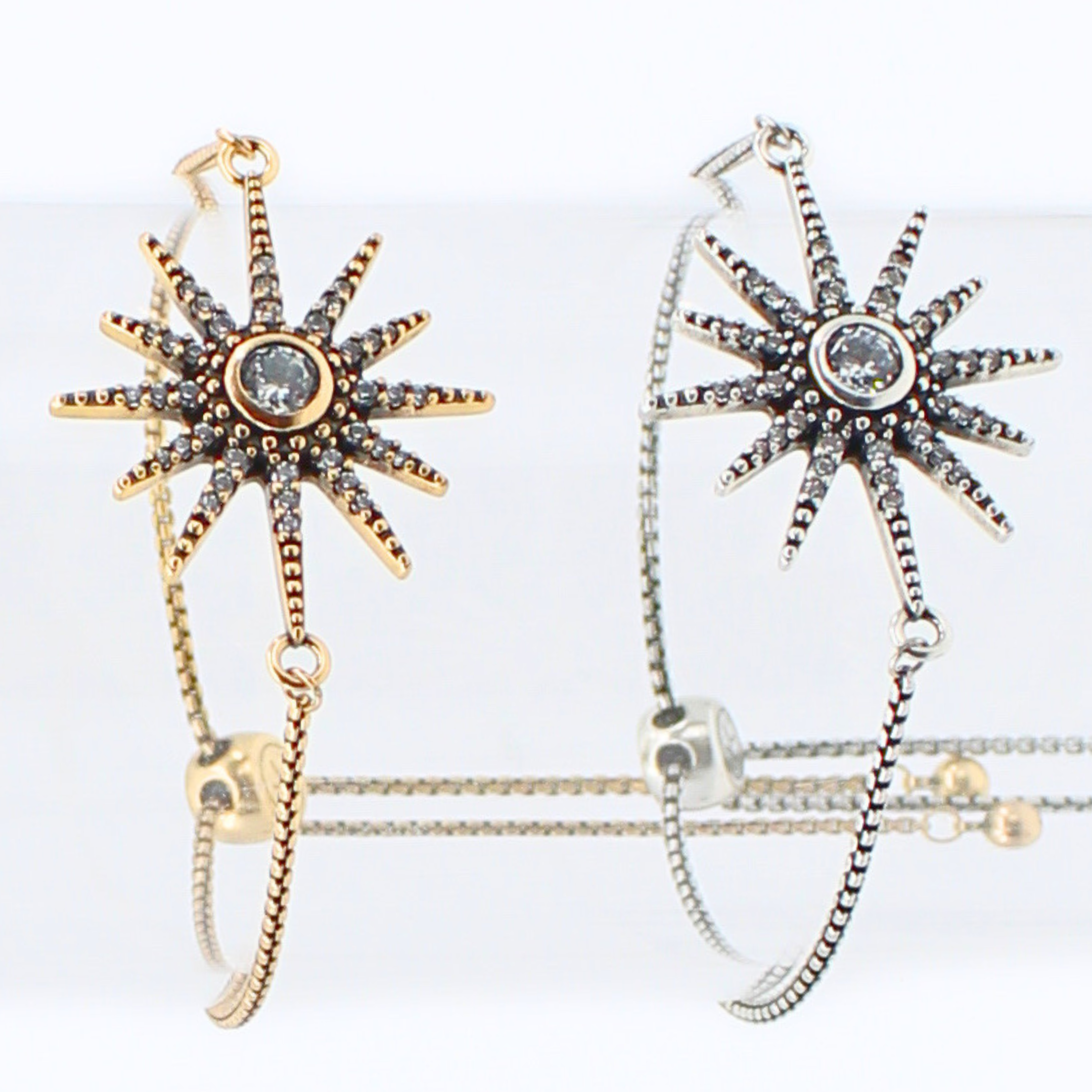 Breathe Crystal Starburst Adjustable Chain Bracelet