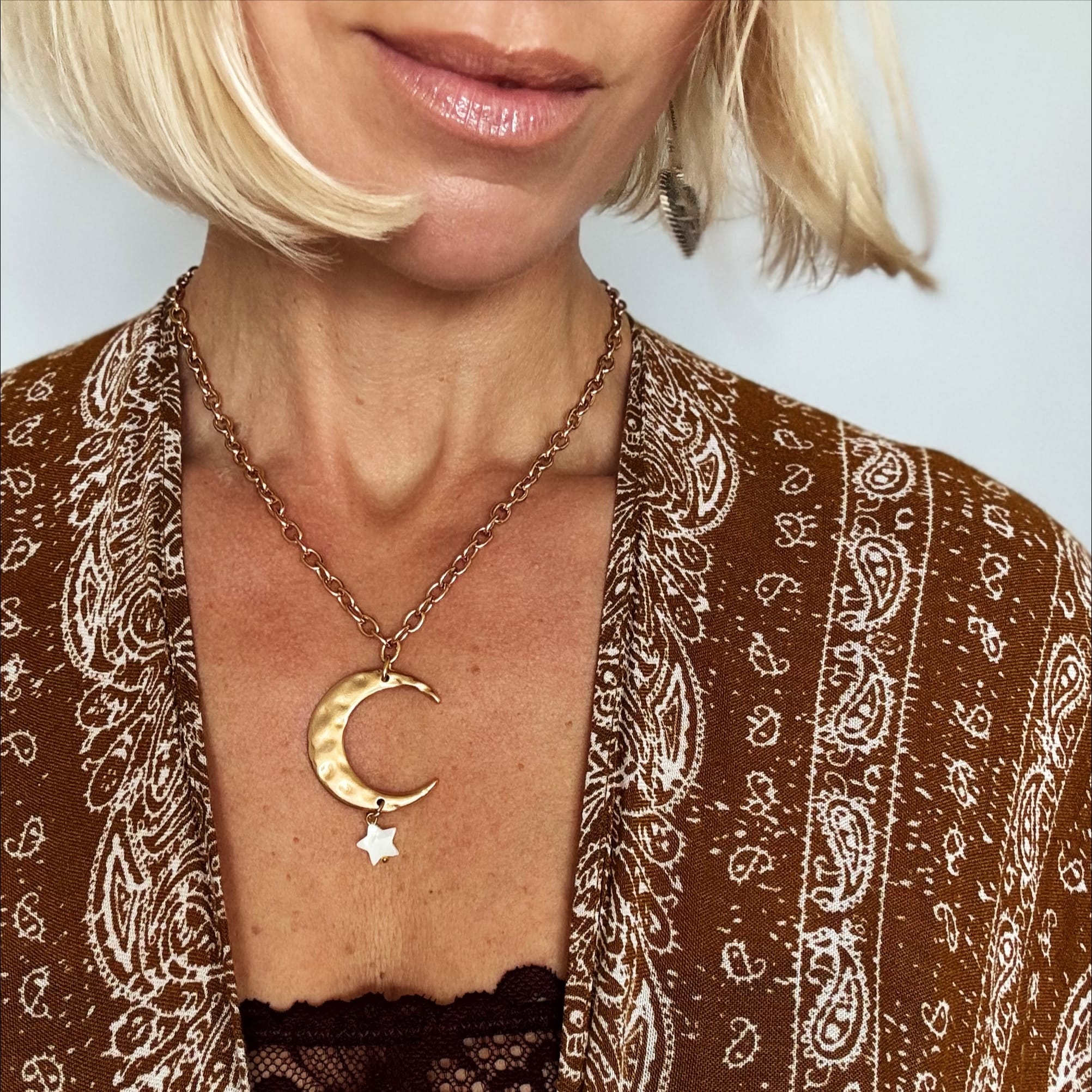 Light Crescent Moon Adjustable Necklace