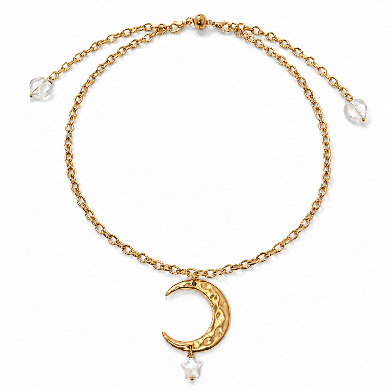 Light Crescent Moon Adjustable Necklace