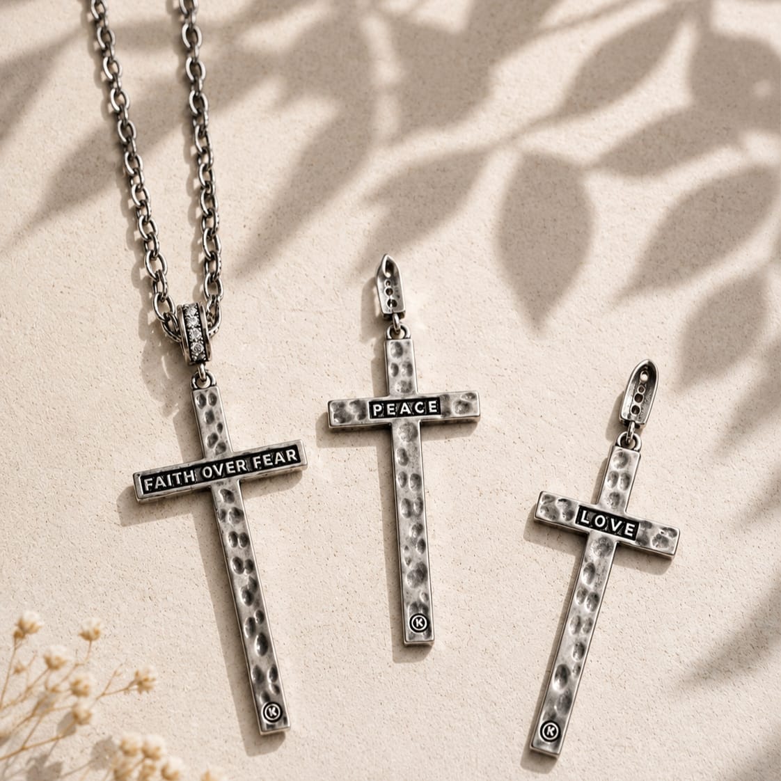 Peace & Love Black Cross Earrings