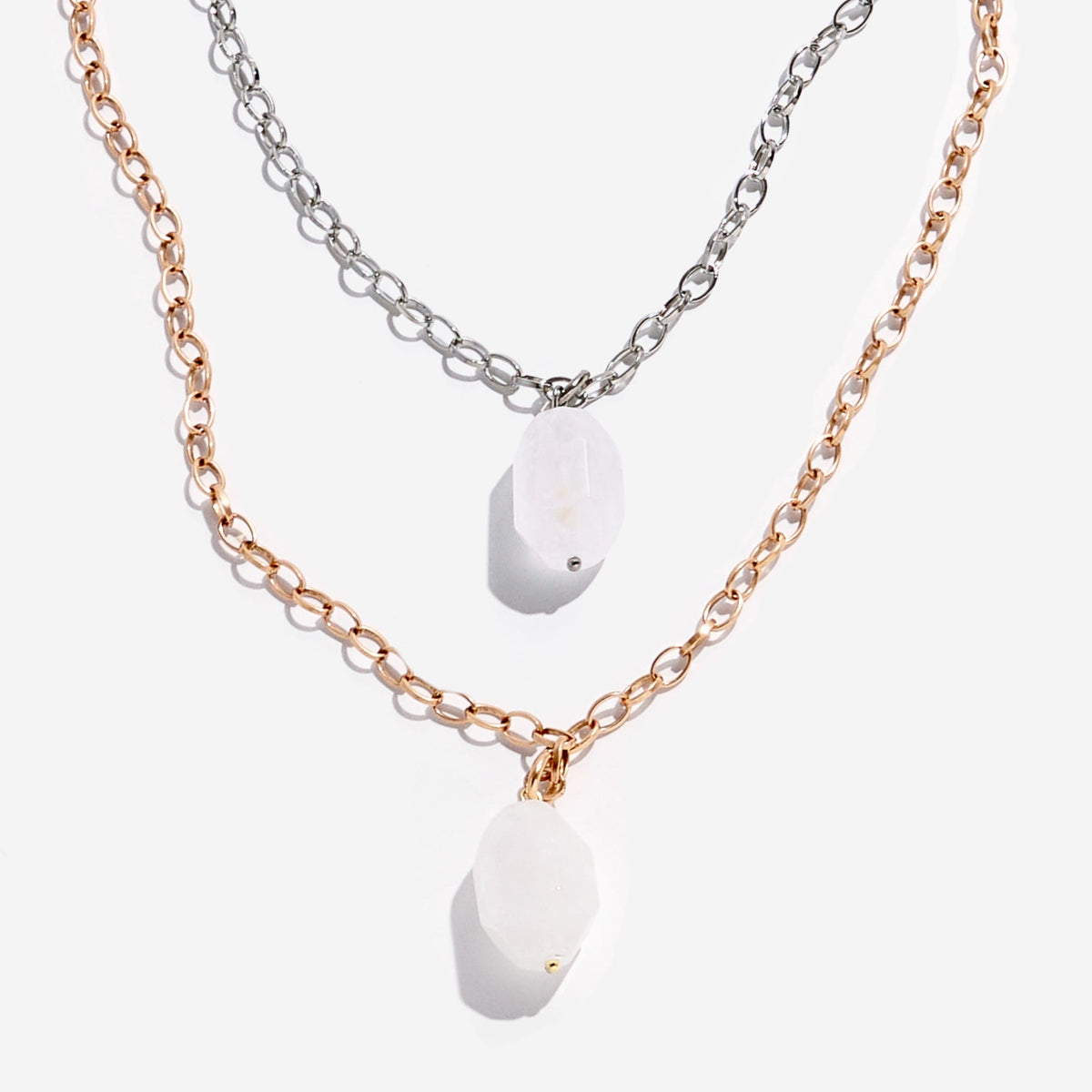 Crystal Quartz Layering Chain Necklace