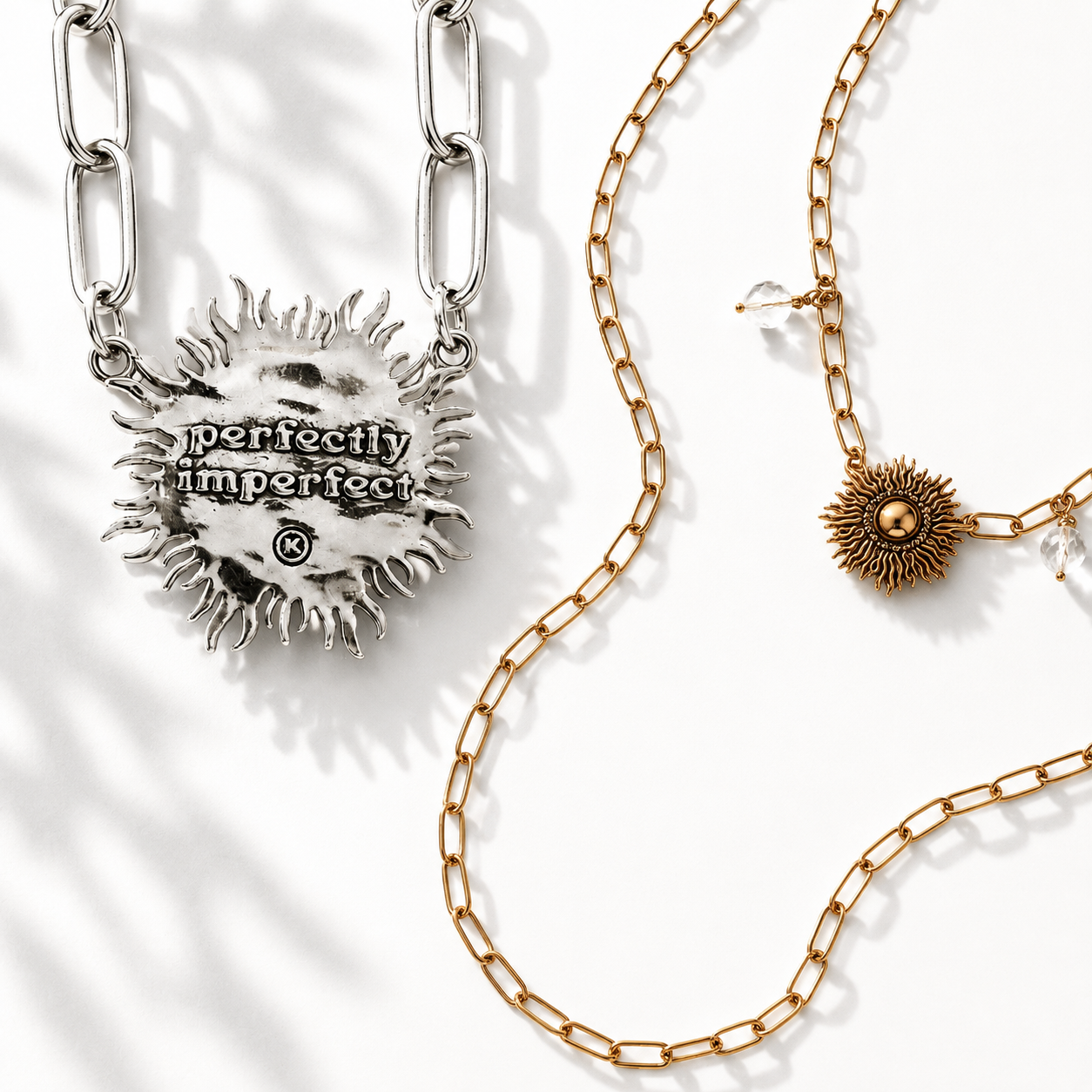 Perfectly Imperfect Sunburst Long Chain Necklace