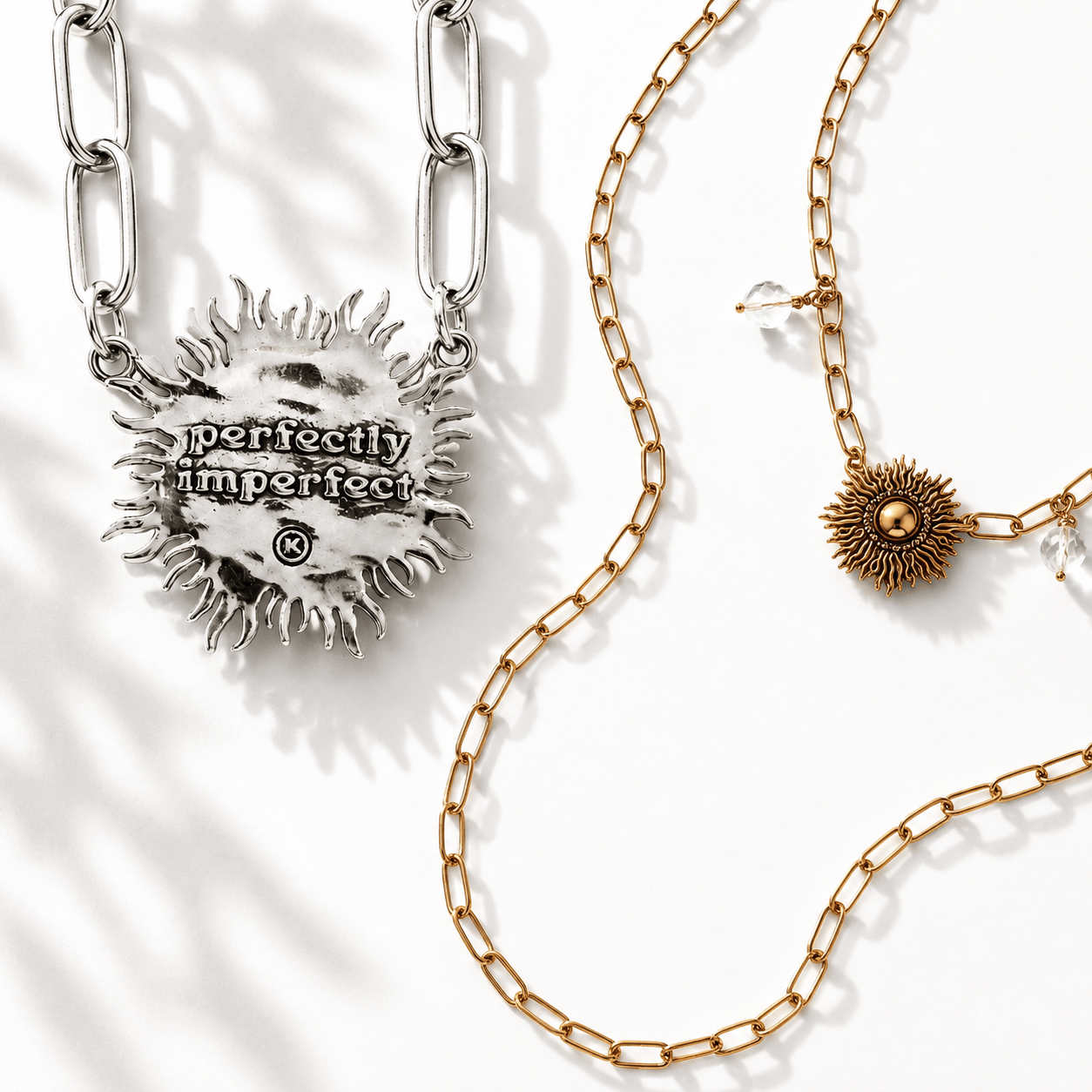 Perfectly Imperfect Sunburst Long Chain Necklace