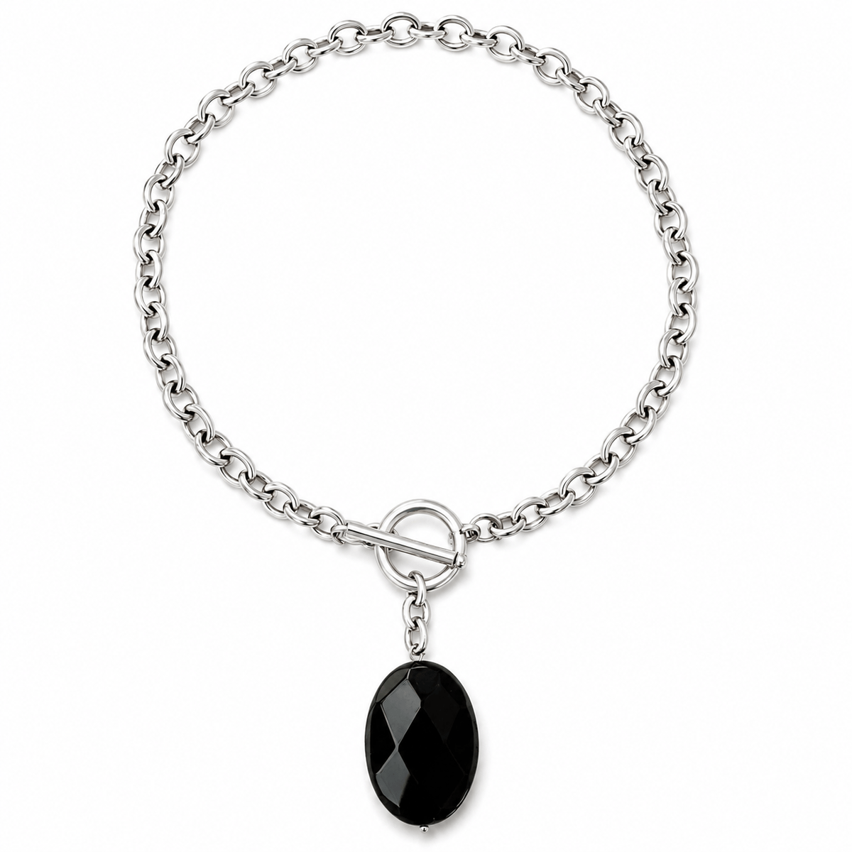 Black Onyx Choker & Huggie Earring Set