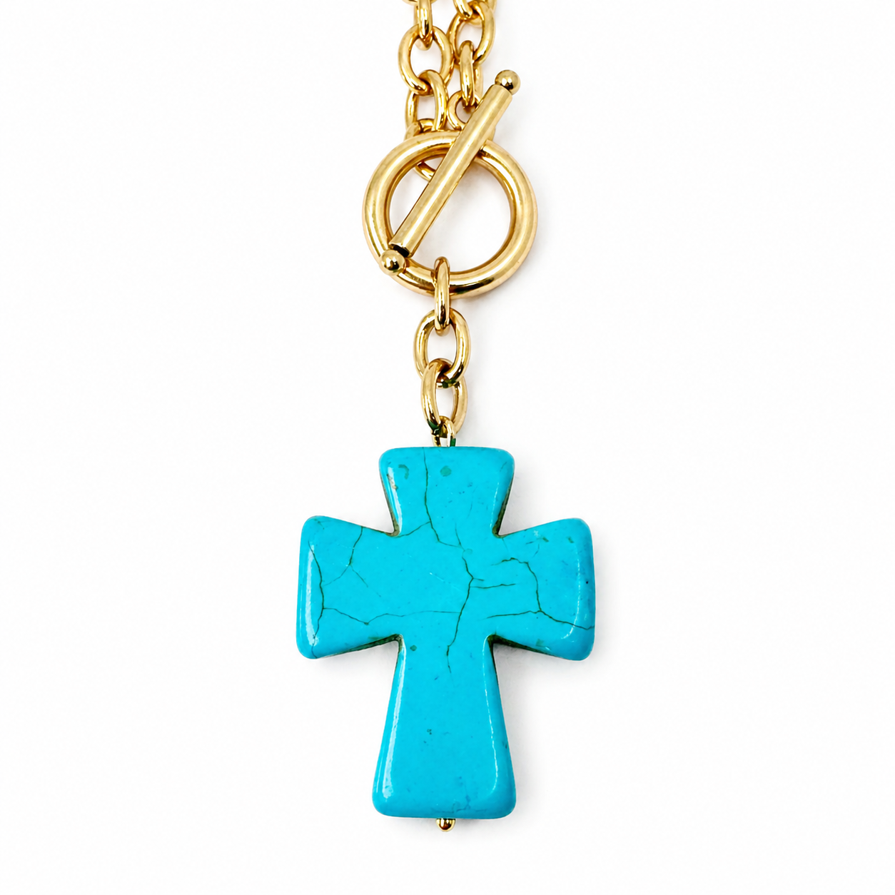 Howlite Cross Choker Necklace