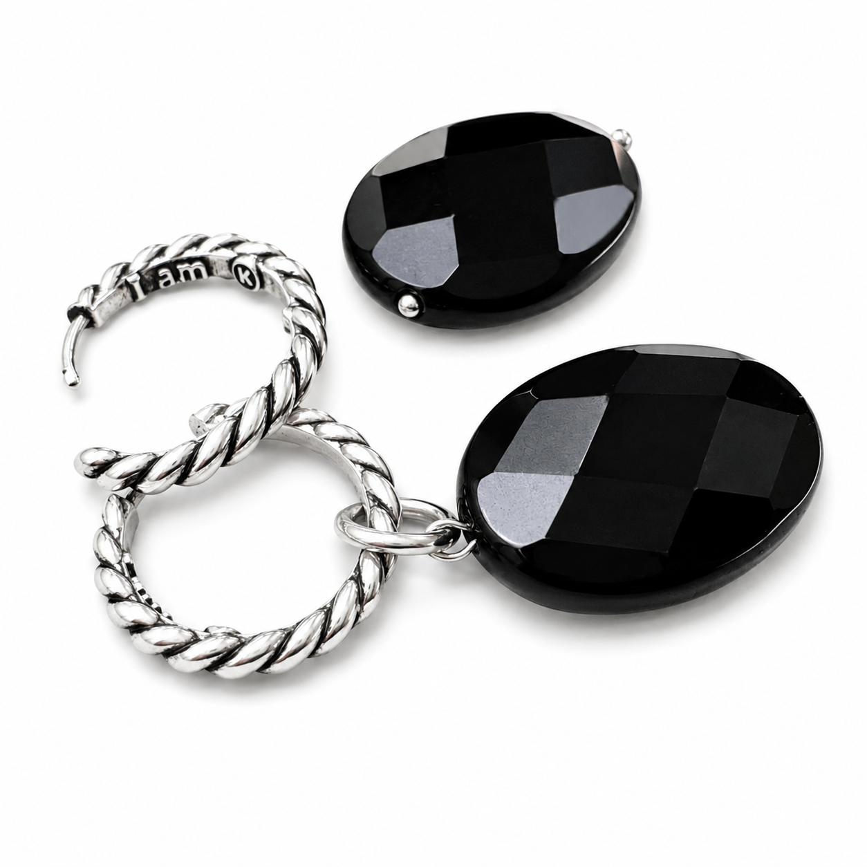 Black Onyx Huggie Earrings