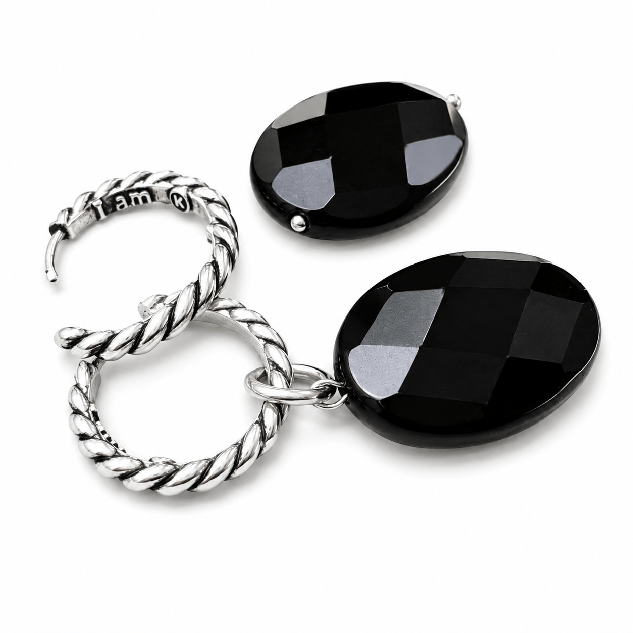 Black Onyx Huggie Earrings
