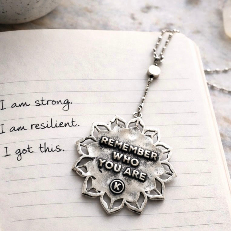 Remember Who You Are Flower Mandala Drop Choker Necklace