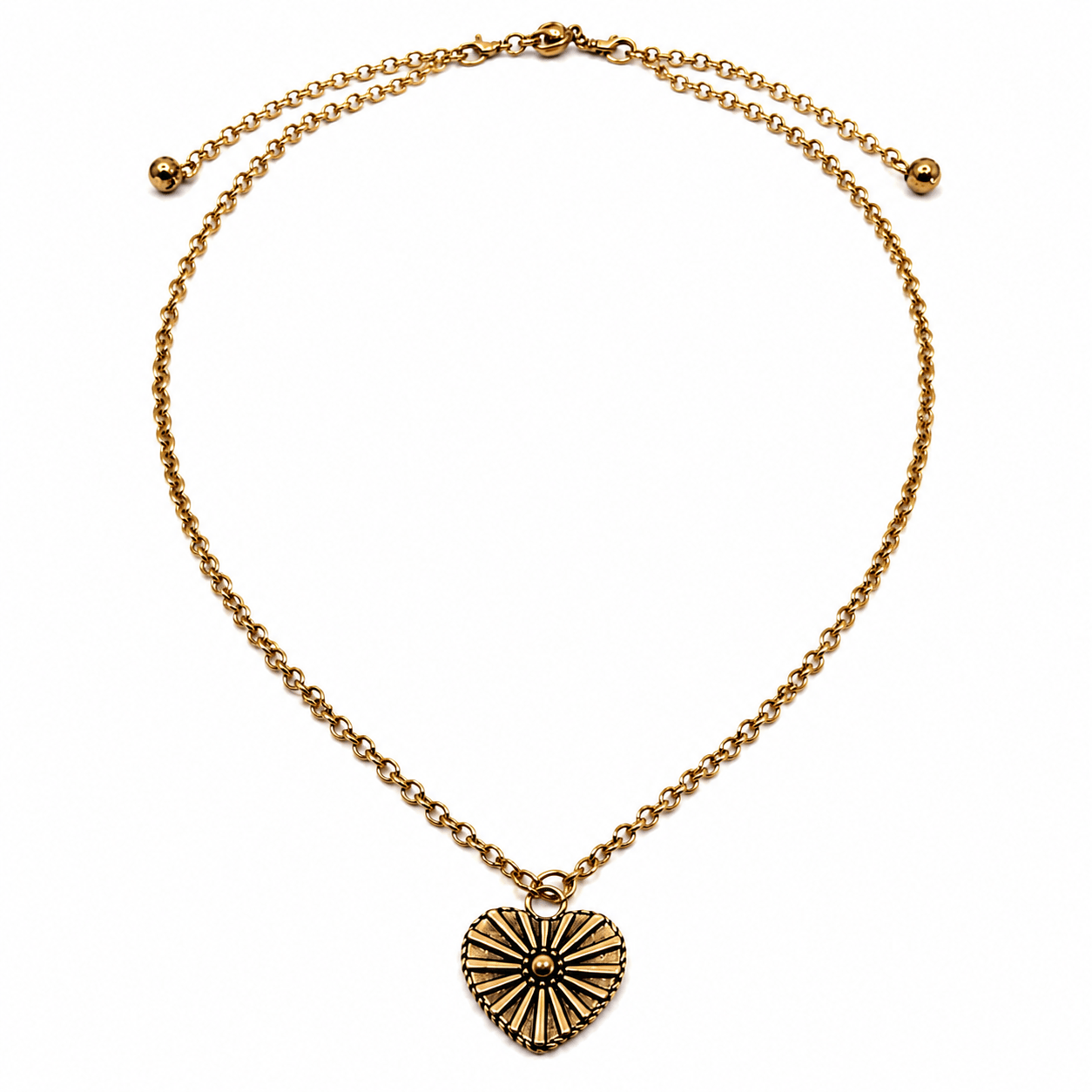 Love Shining Heart Adjustable Necklace