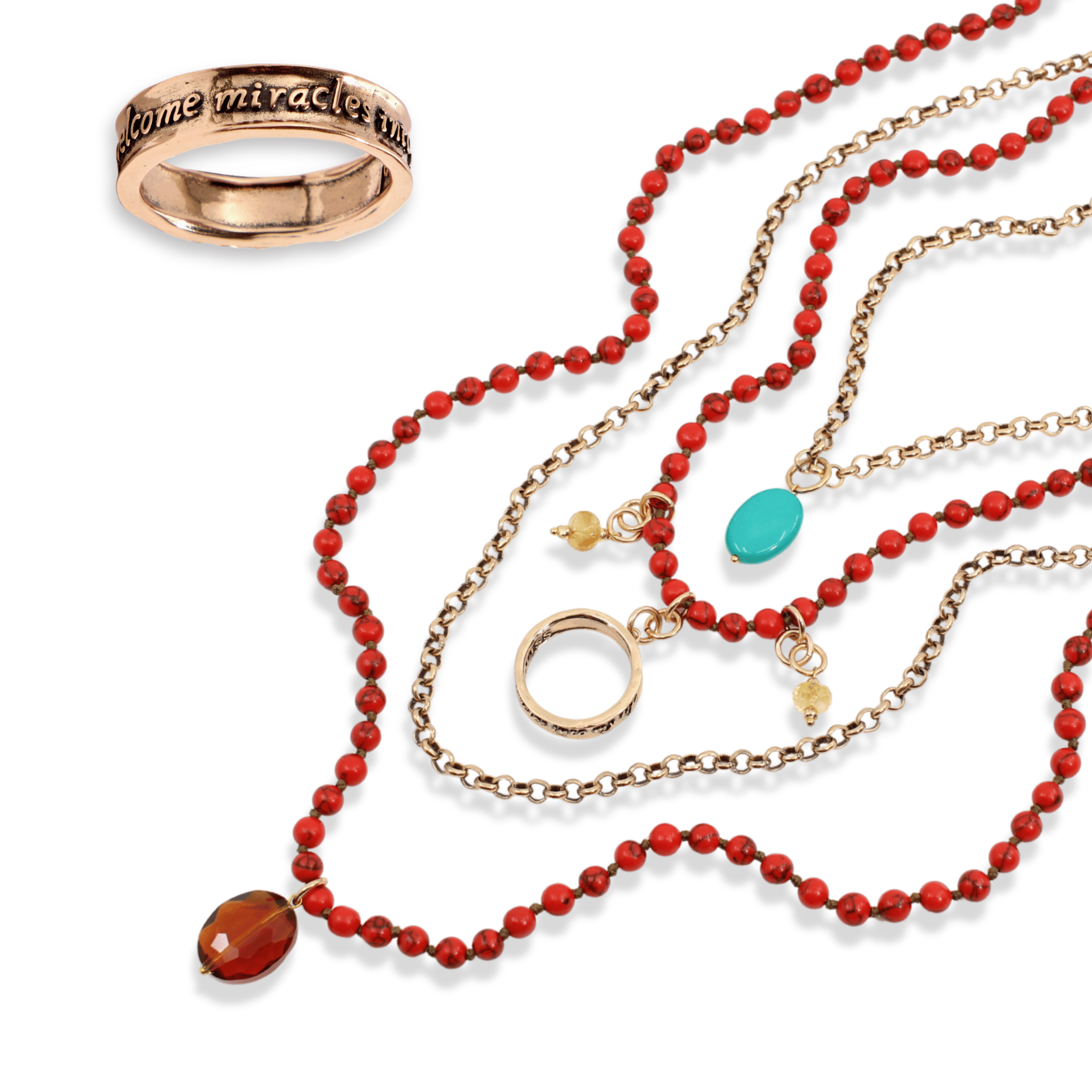 I Welcome Miracles Into My Life Ring Layering Set
