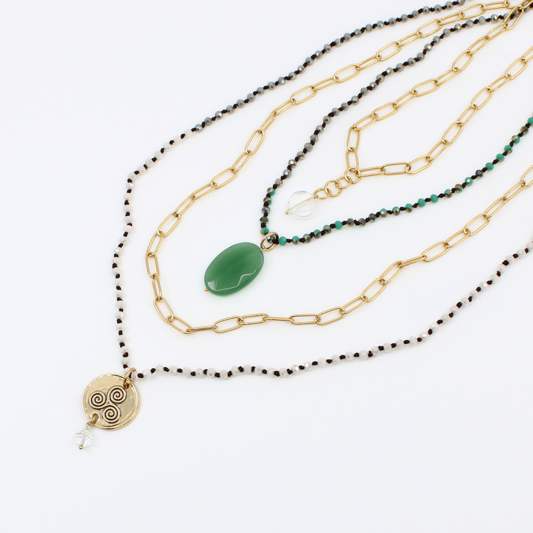 My Intuition Is My Superpower Triskelion Necklace Layering Set