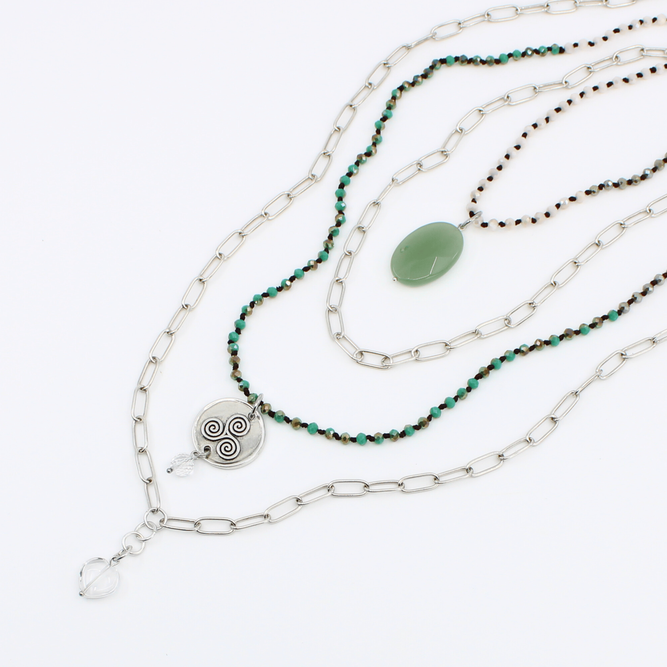 My Intuition Is My Superpower Triskelion Necklace Layering Set